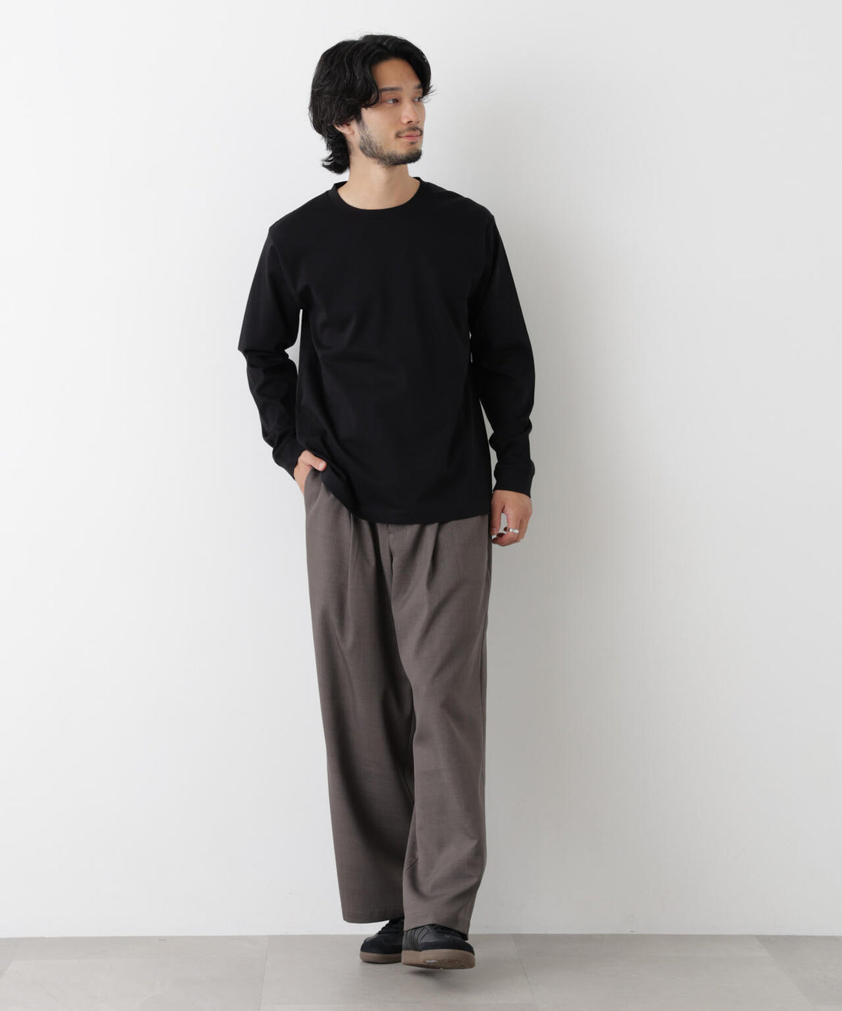 アンチスメルクルーネックTシャツ 長袖