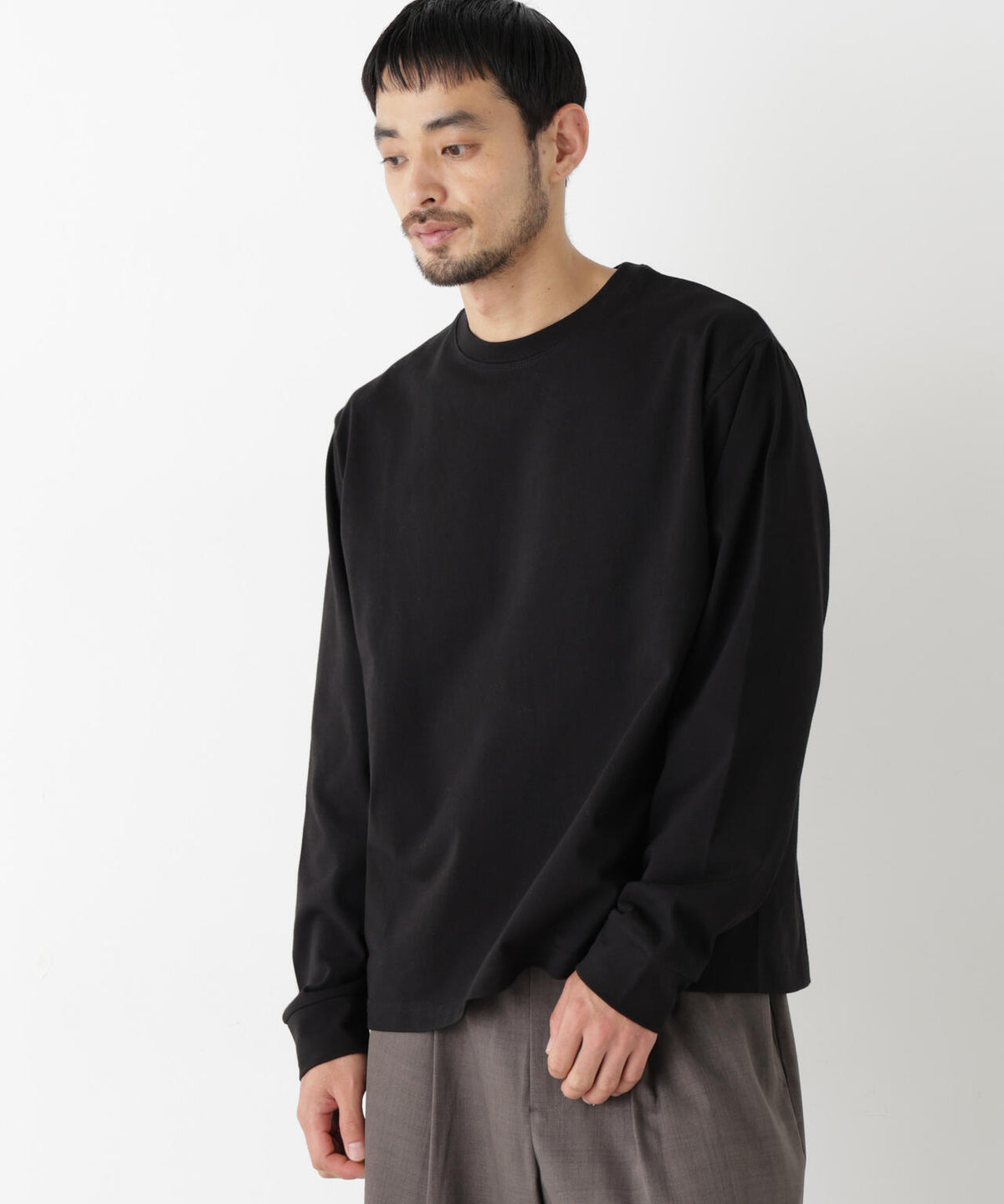 WEB限定/度詰めプレーティングクロップドTシャツ長袖