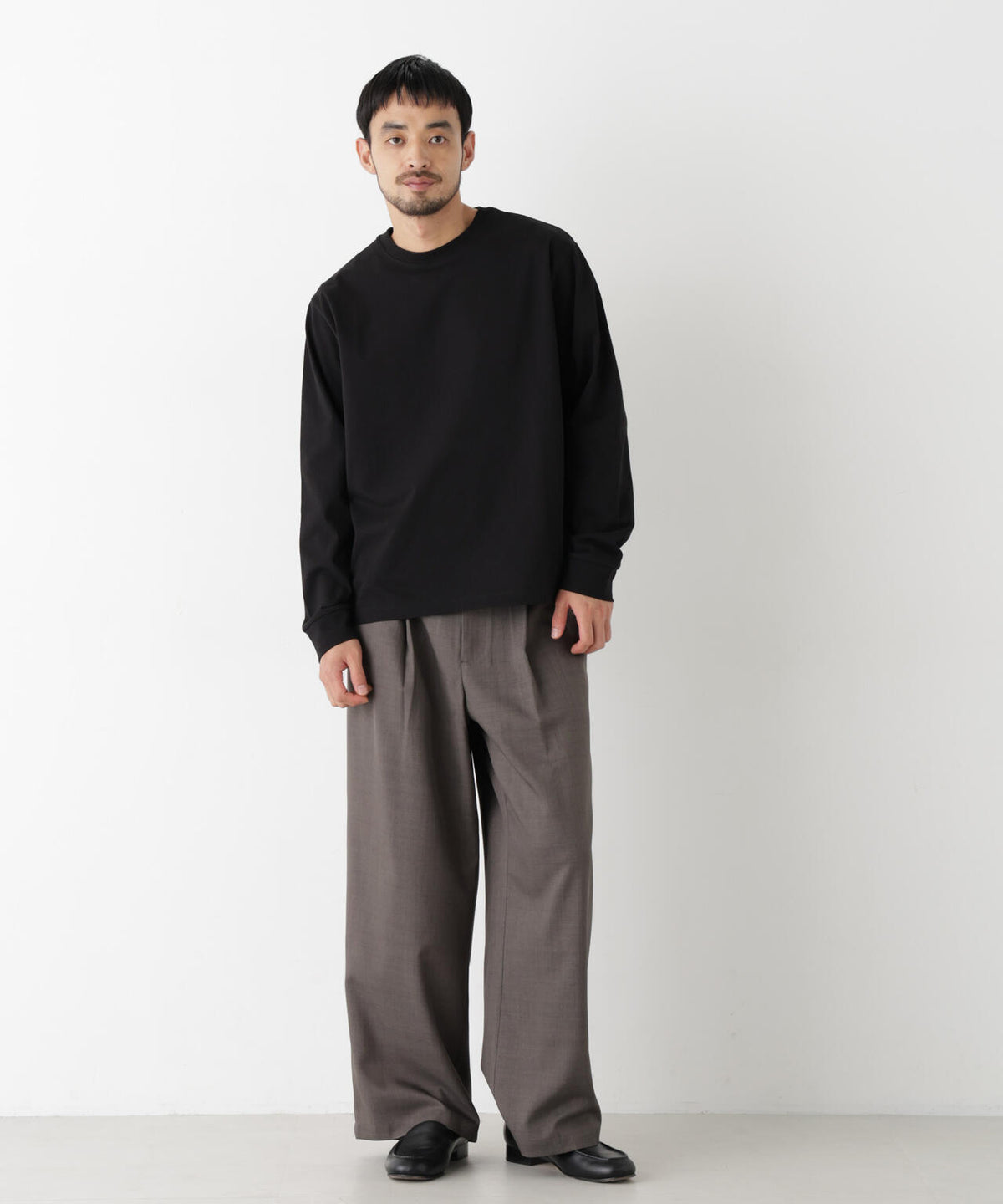 WEB限定/度詰めプレーティングクロップドTシャツ長袖