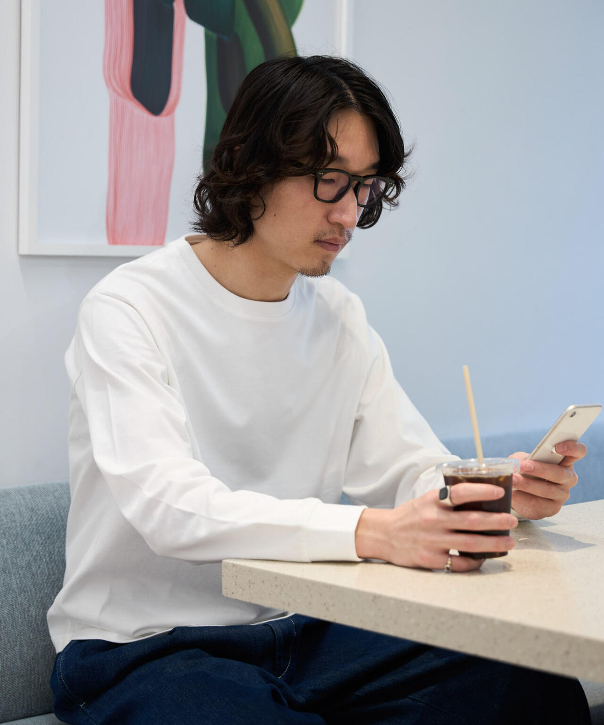 WEB限定/度詰めプレーティングクロップドTシャツ長袖