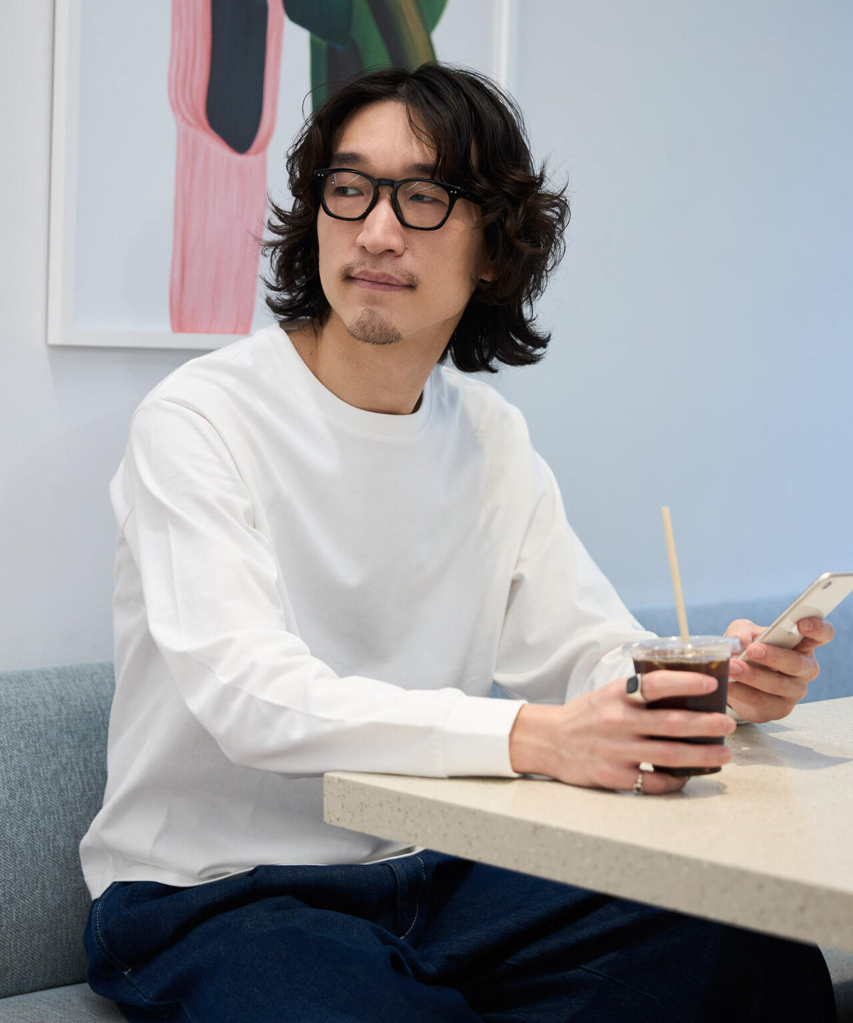 WEB限定/度詰めプレーティングクロップドTシャツ長袖