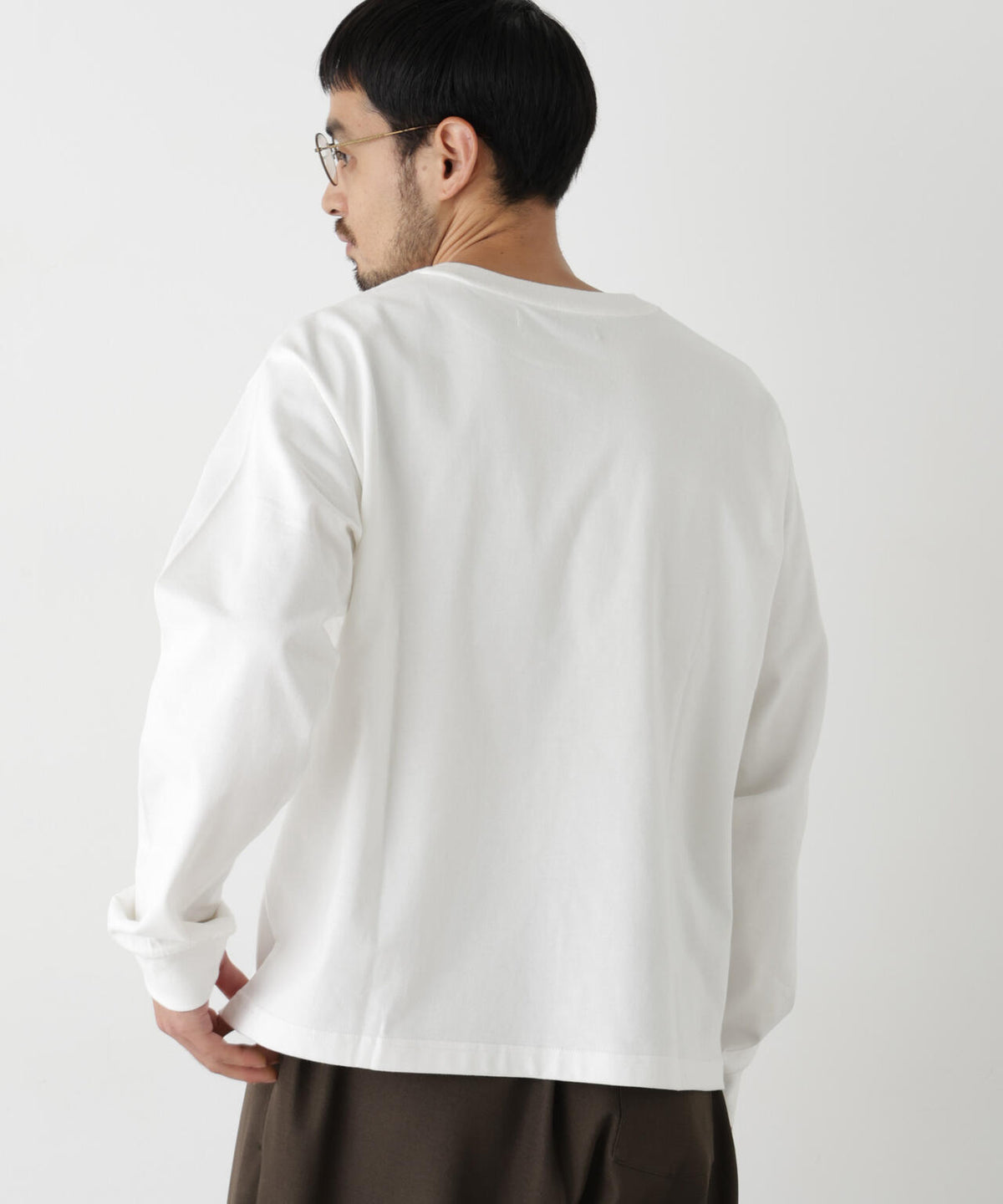 WEB限定/度詰めプレーティングクロップドTシャツ長袖