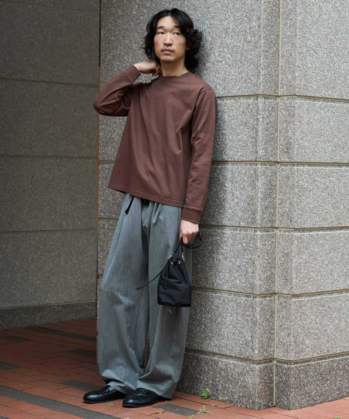 WEB限定/度詰めプレーティングクロップドTシャツ長袖
