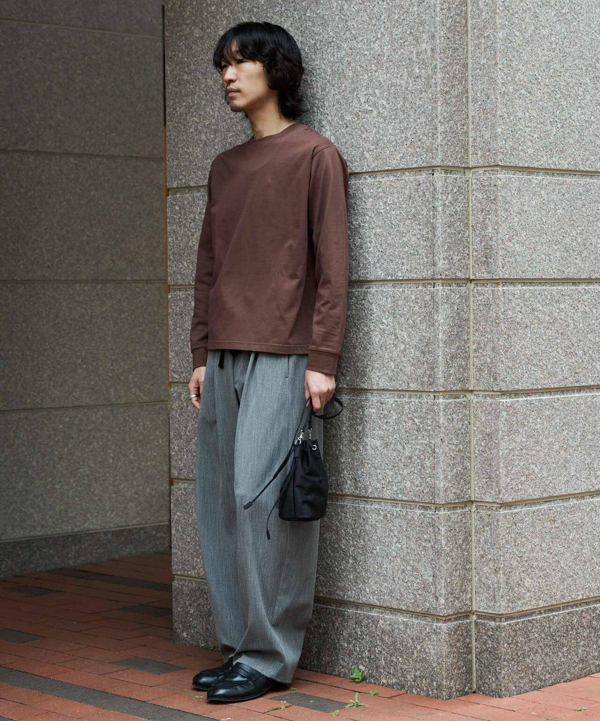 WEB限定/度詰めプレーティングクロップドTシャツ長袖