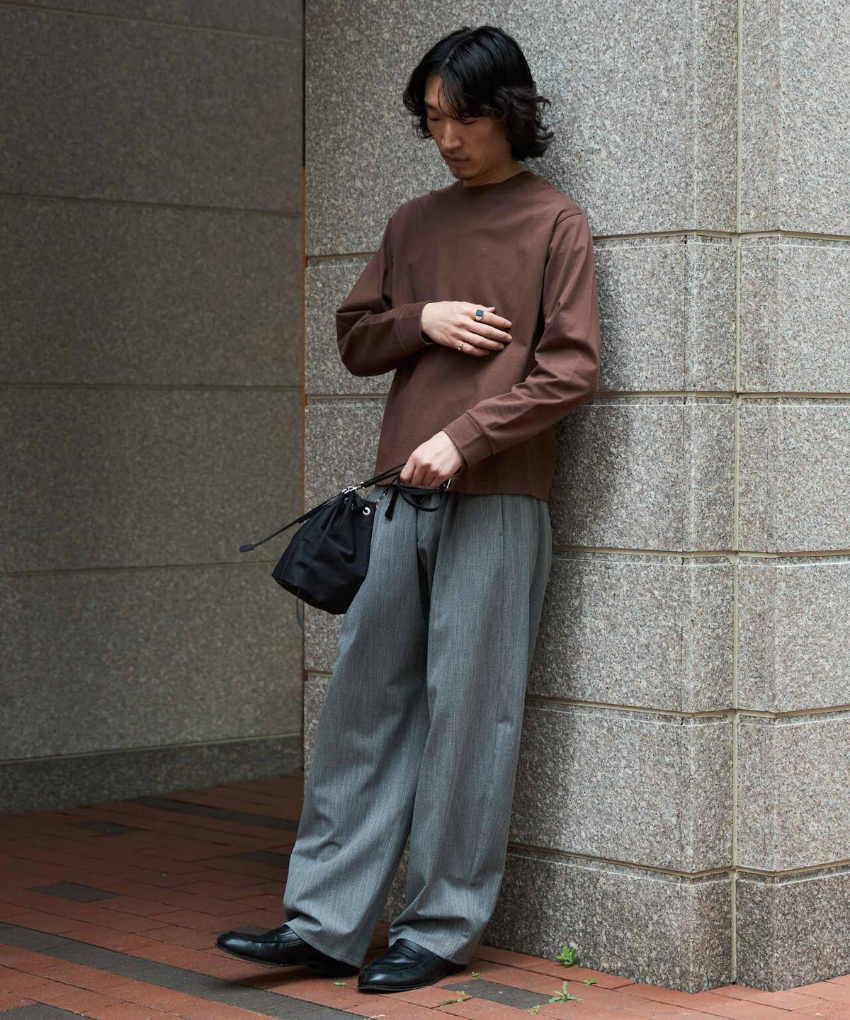 WEB限定/度詰めプレーティングクロップドTシャツ長袖