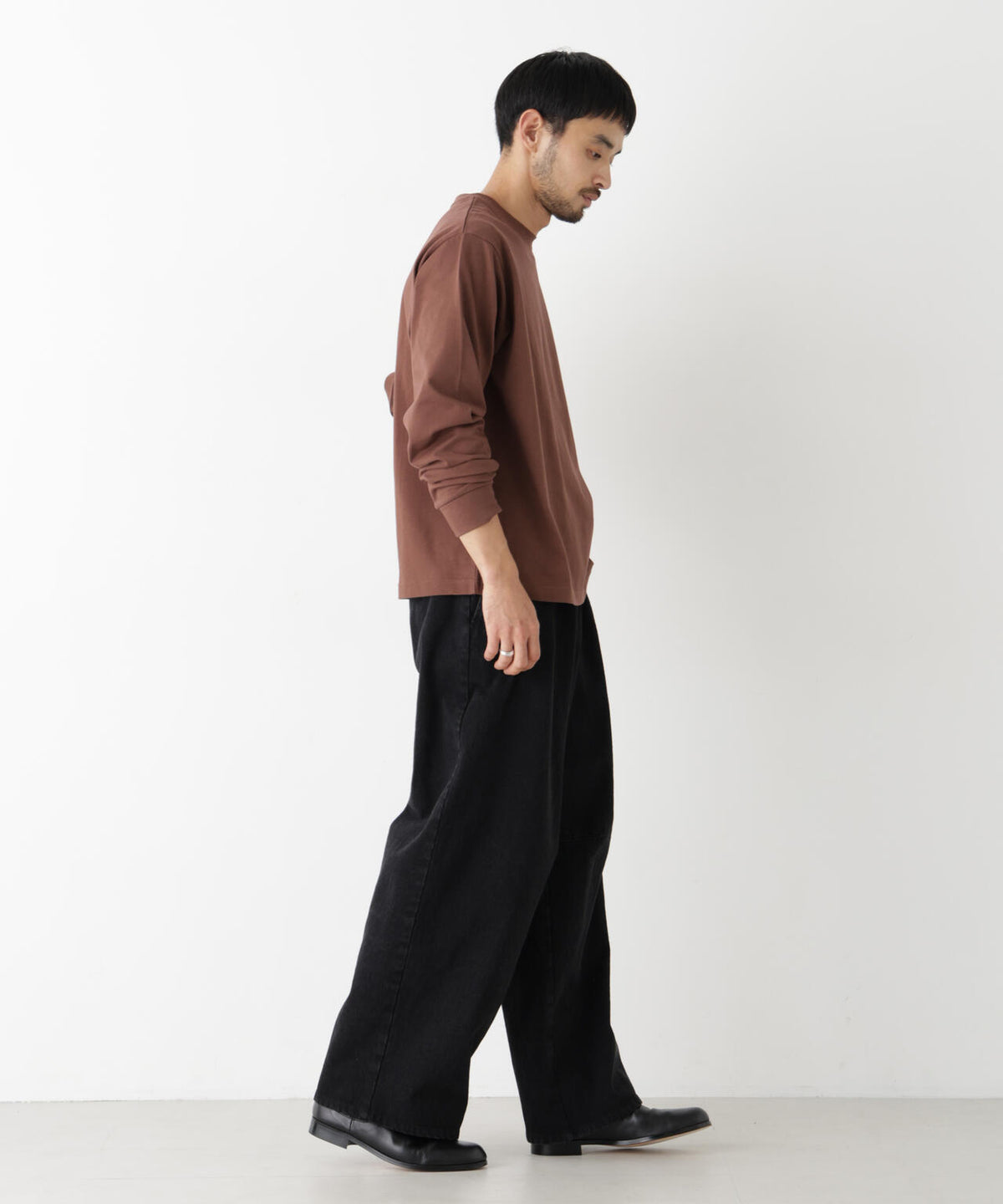WEB限定/度詰めプレーティングクロップドTシャツ長袖