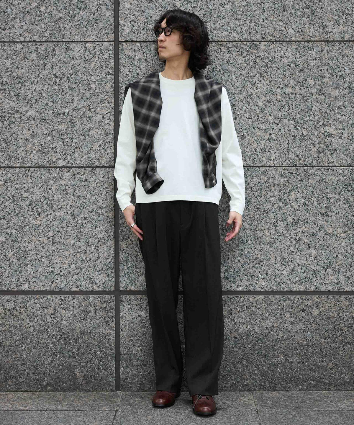 WEB限定/度詰めプレーティングフェードカラークロップドTシャツ長袖