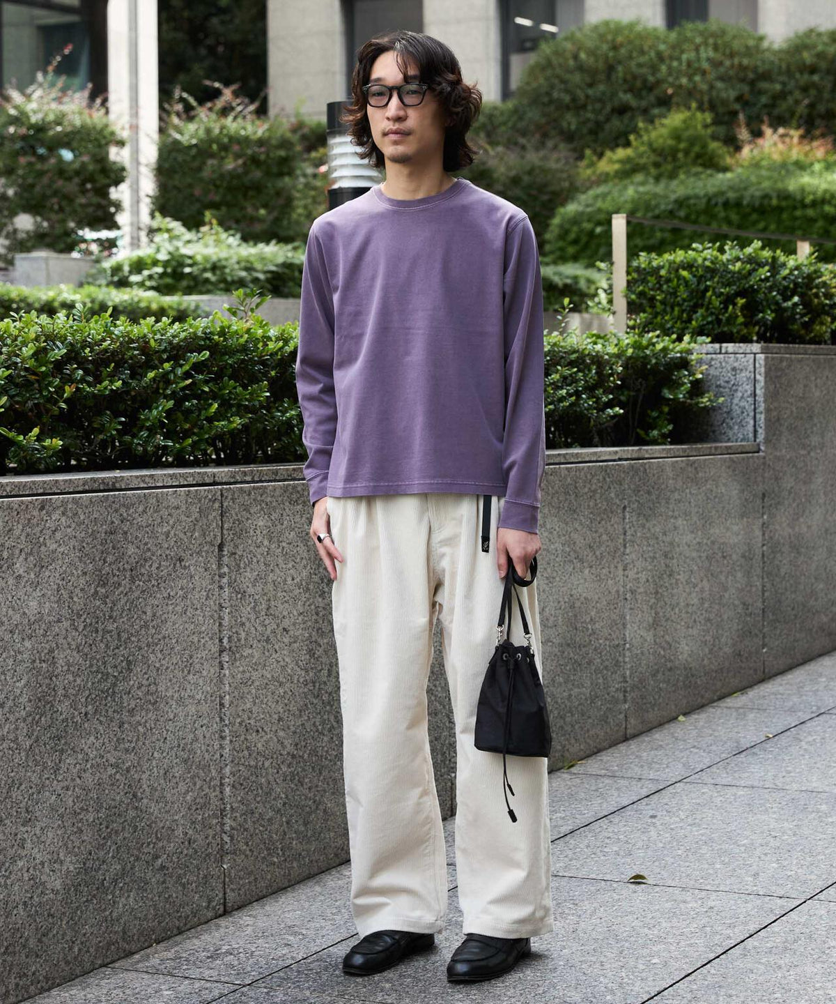 WEB限定/度詰めプレーティングフェードカラークロップドTシャツ長袖