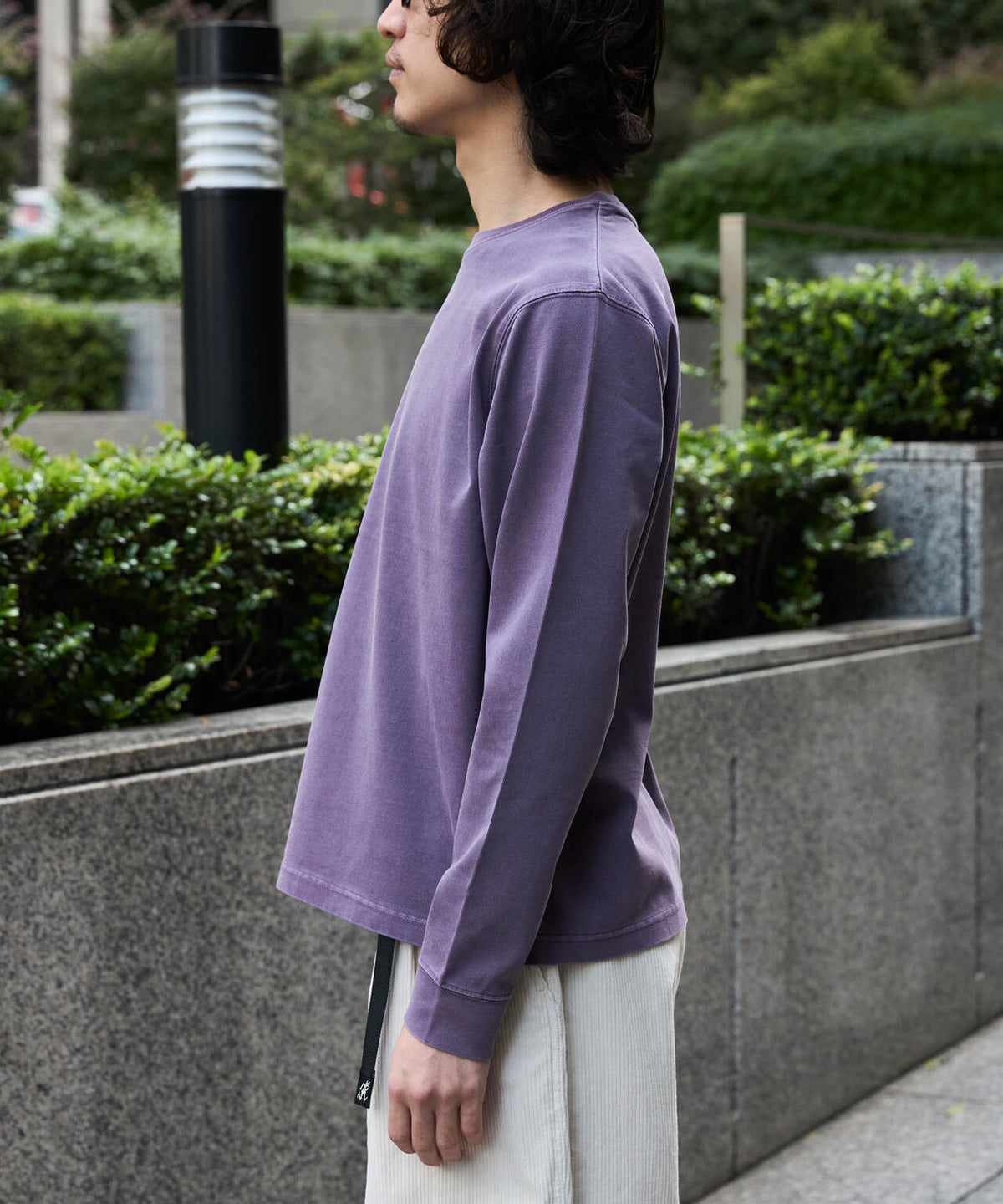 WEB限定/度詰めプレーティングフェードカラークロップドTシャツ長袖