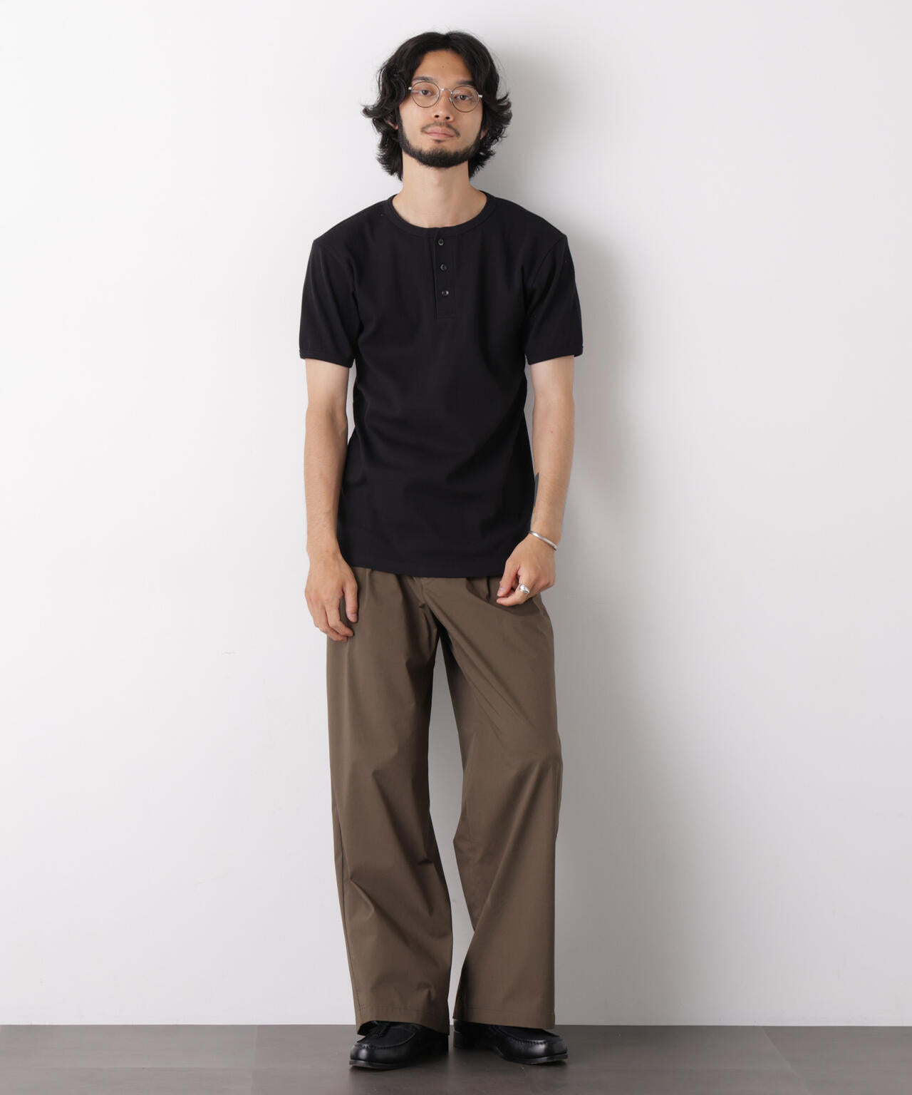 リブフライスヘンリーTシャツ 半袖