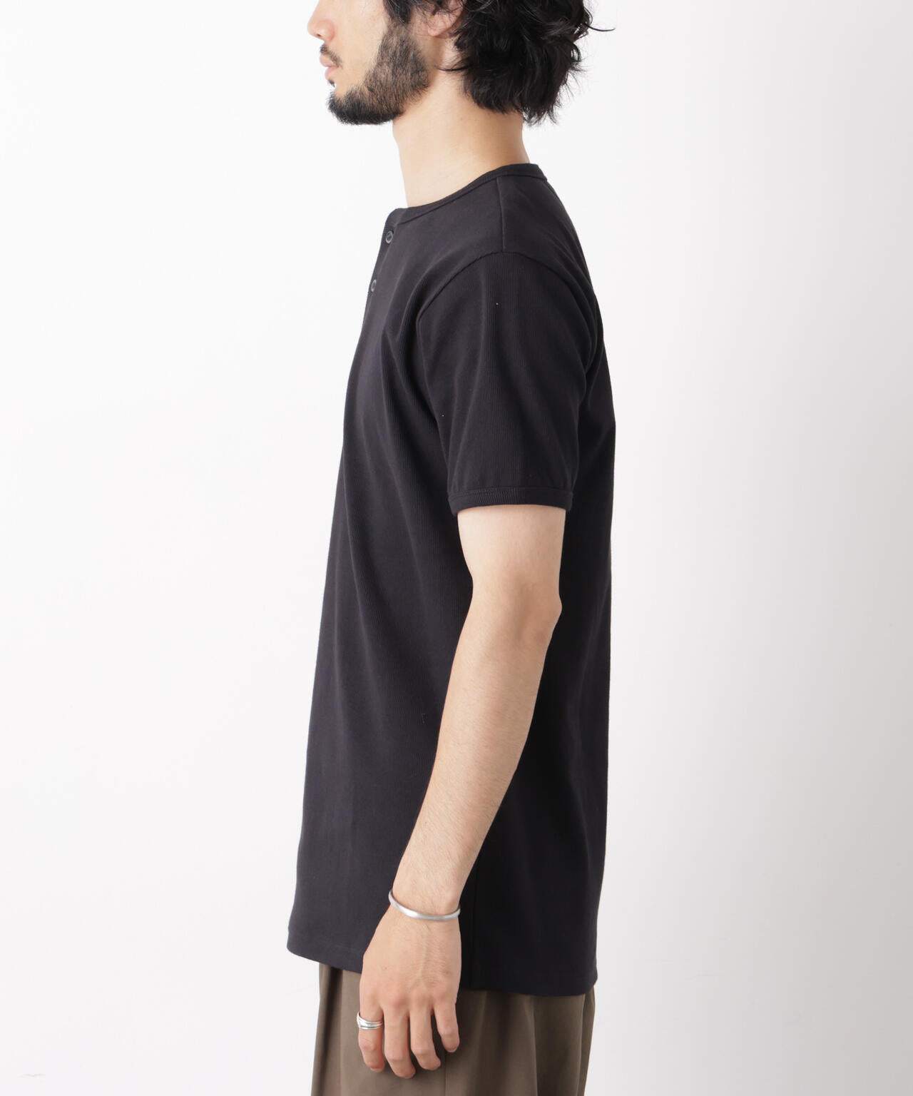 リブフライスヘンリーTシャツ 半袖