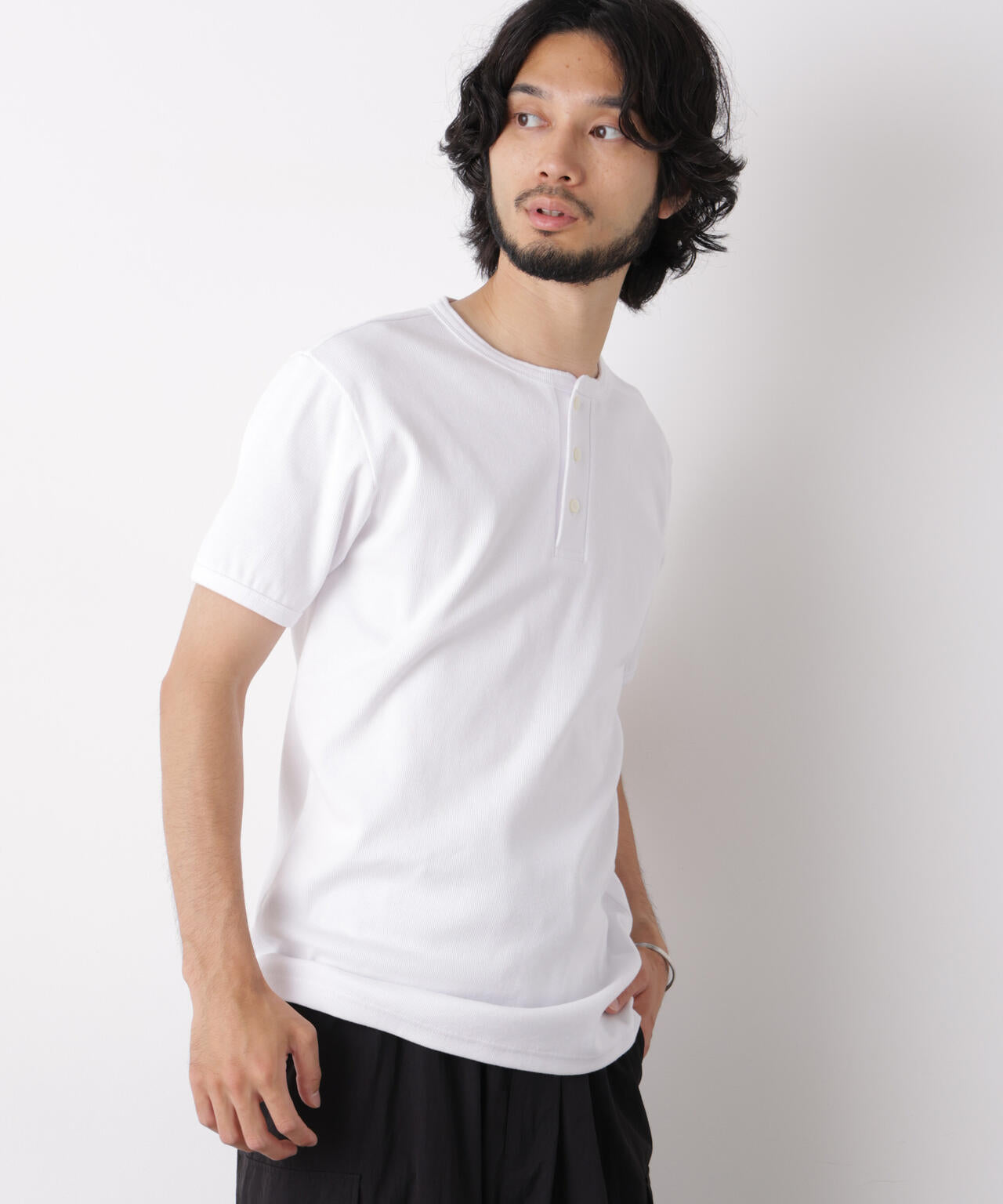 リブフライスヘンリーTシャツ 半袖