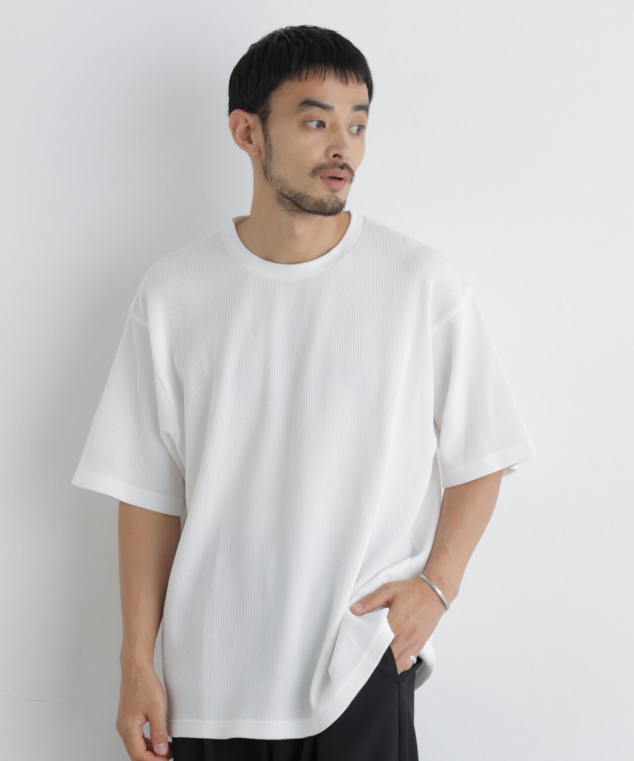 USAコットン×COOLMAX(R) ワッフルワイドTシャツ半袖