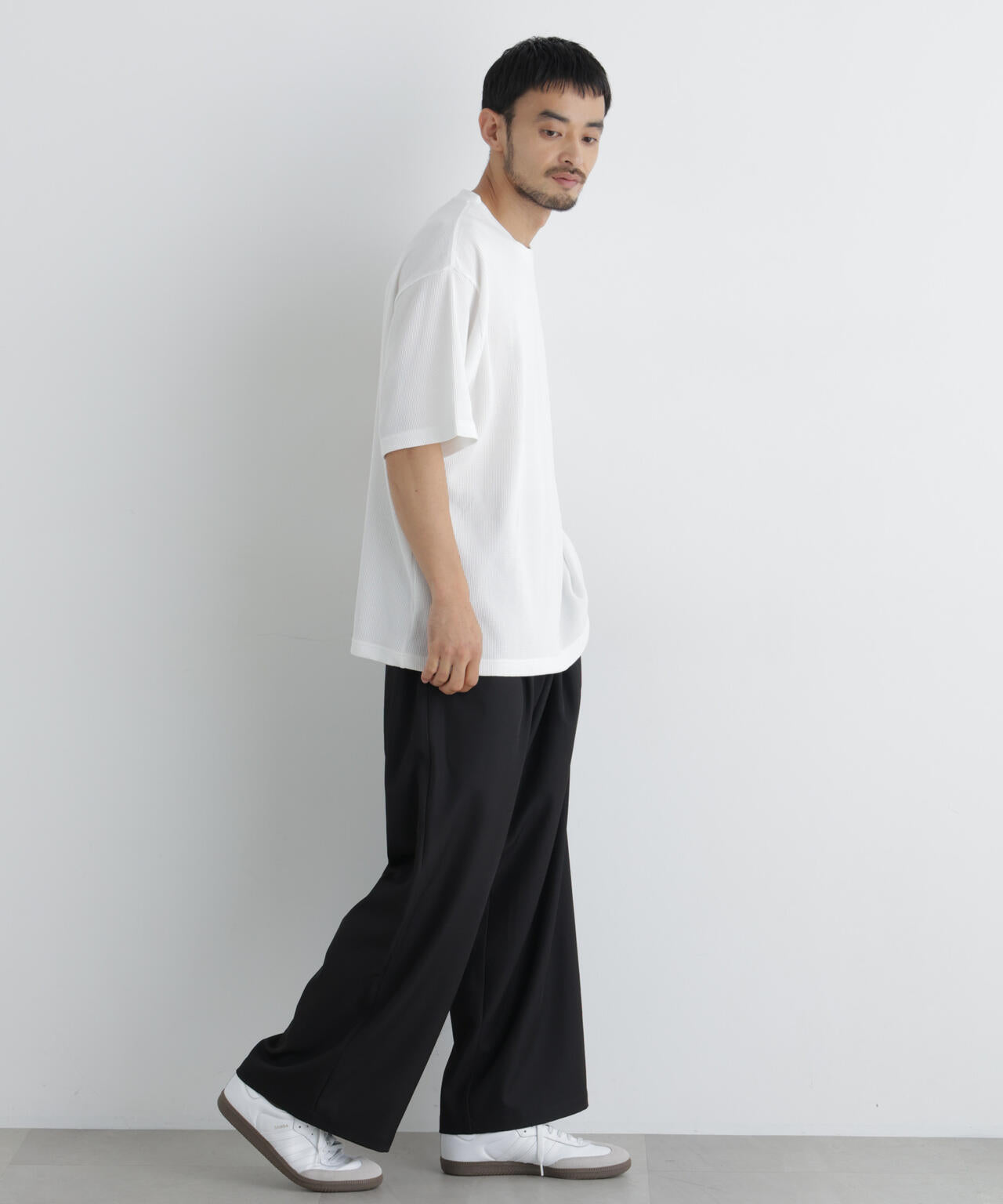 USAコットン×COOLMAX(R) ワッフルワイドTシャツ半袖