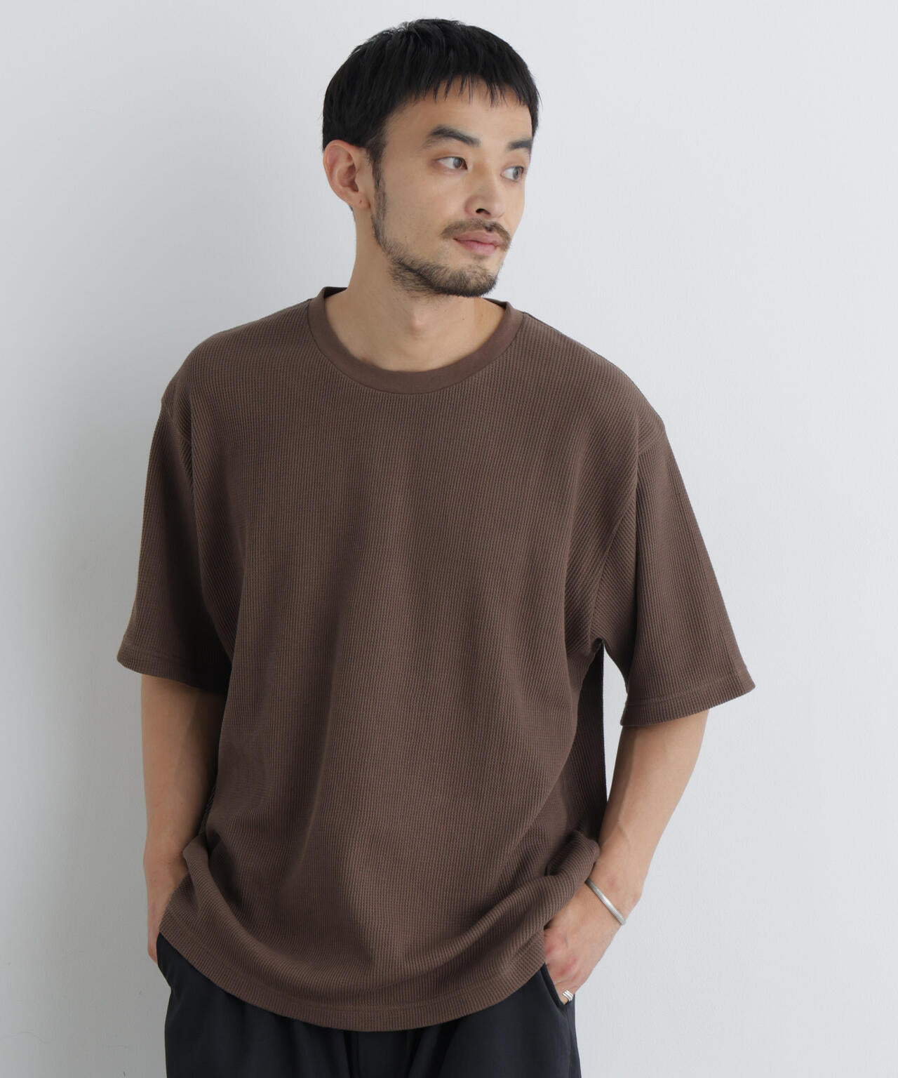 USAコットン×COOLMAX(R) ワッフルワイドTシャツ半袖