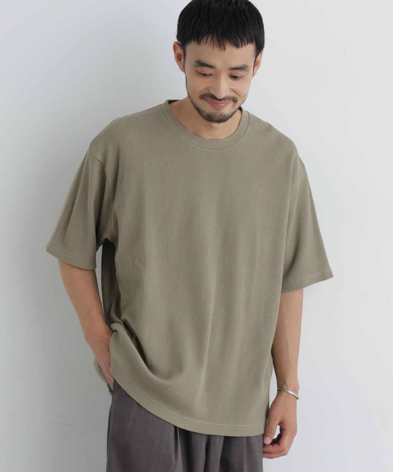 USAコットン×COOLMAX(R) ワッフルワイドTシャツ半袖