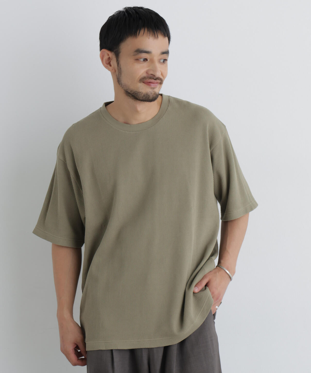USAコットン×COOLMAX(R) ワッフルワイドTシャツ半袖