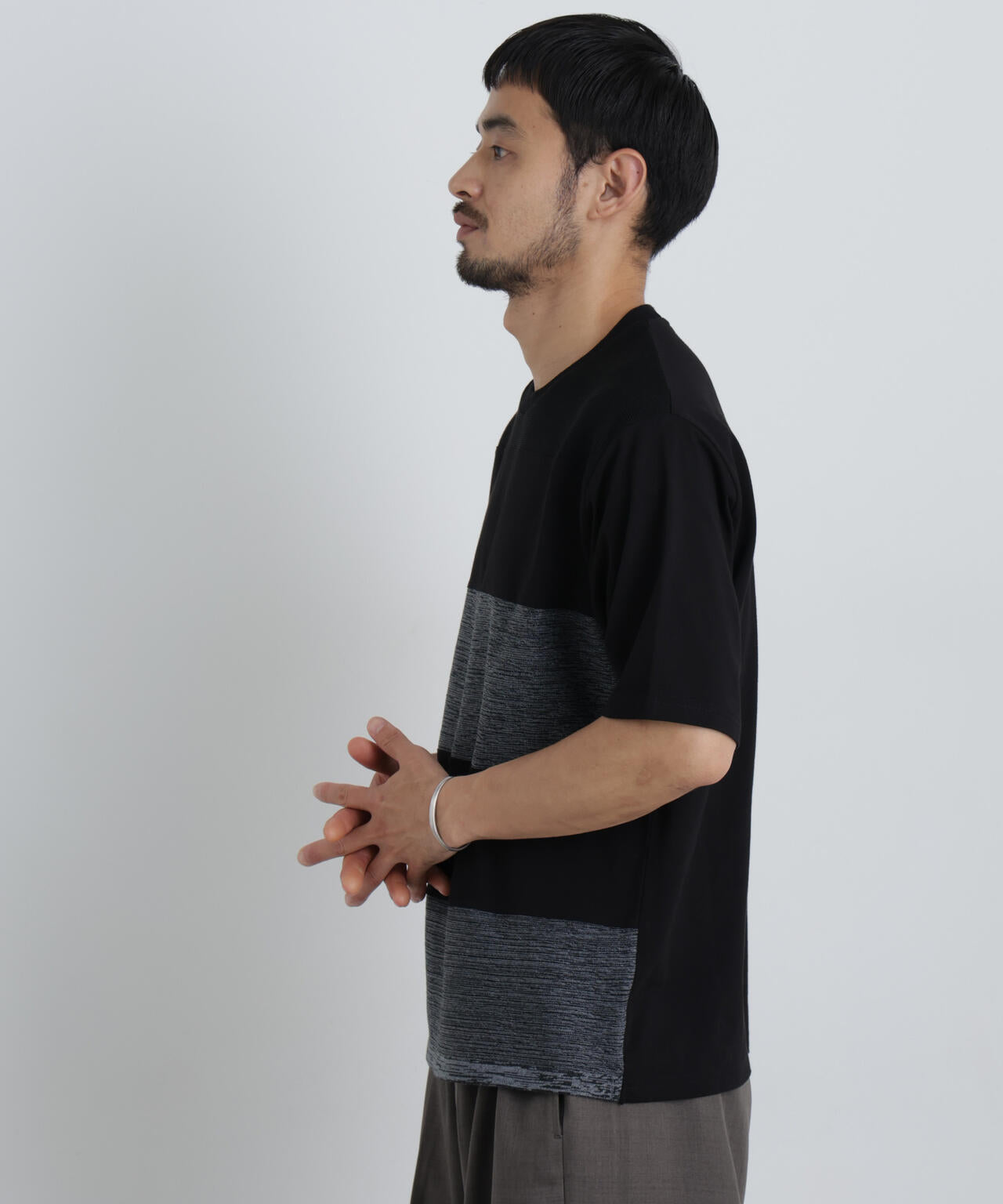 ニットコンビボーダーTシャツ 半袖