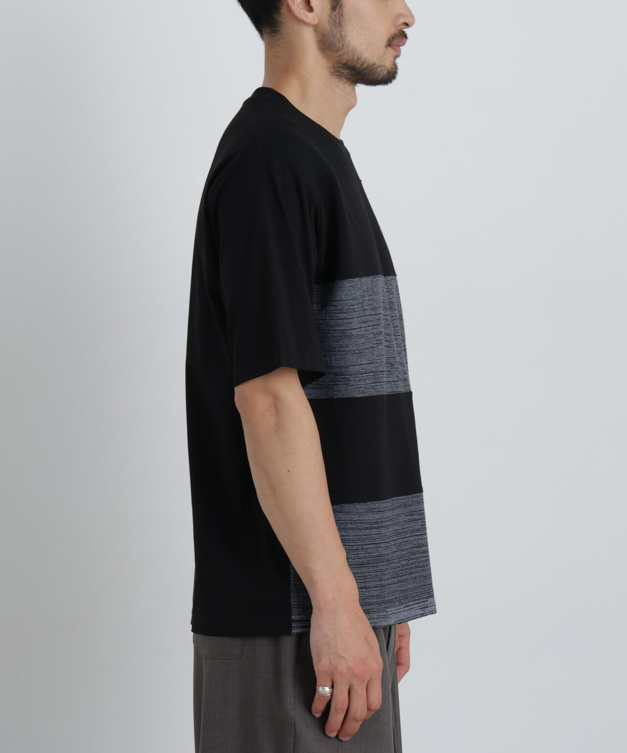 ニットコンビボーダーTシャツ 半袖