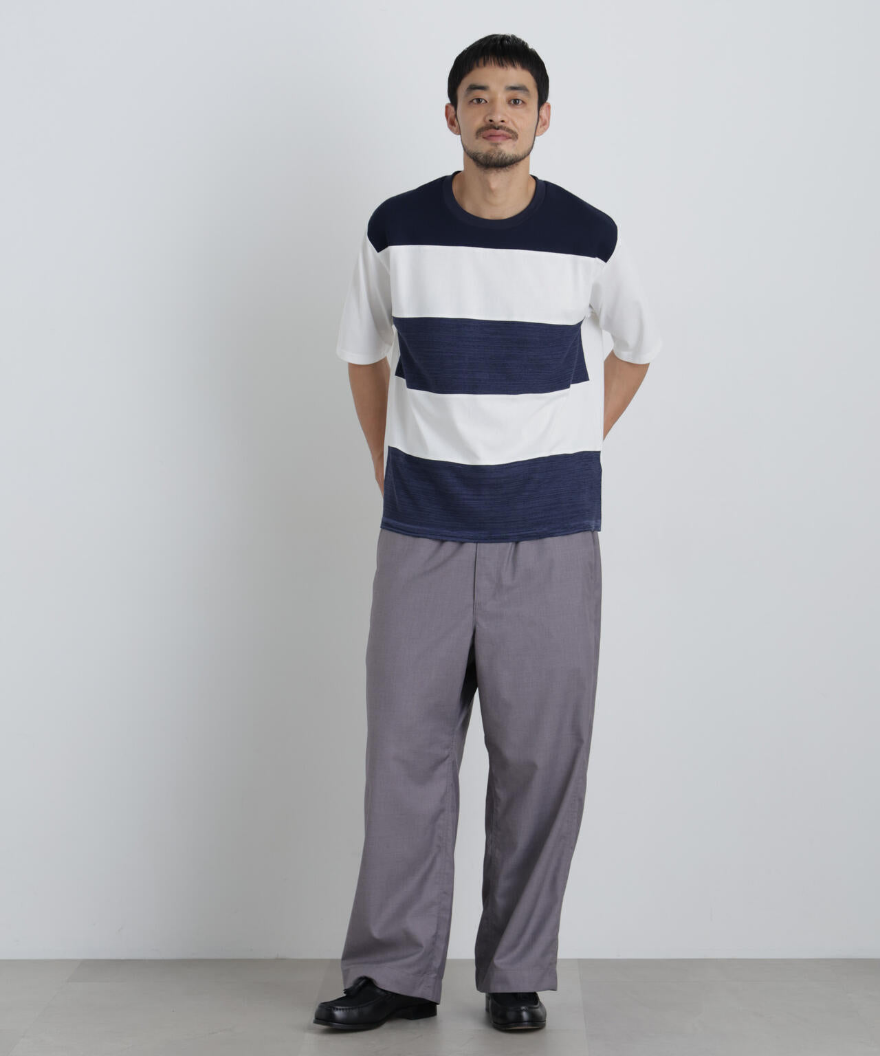 ニットコンビボーダーTシャツ 半袖
