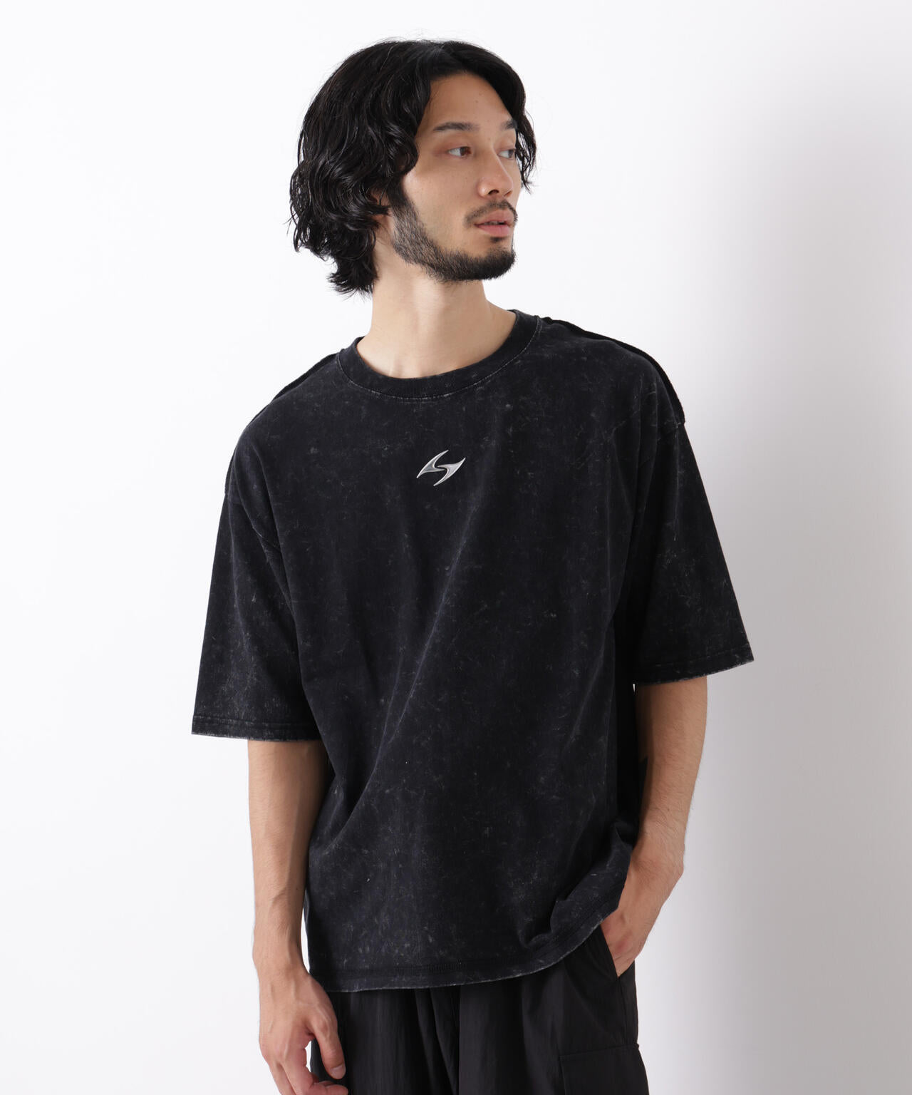 ワンポイントピグメントTシャツ 半袖