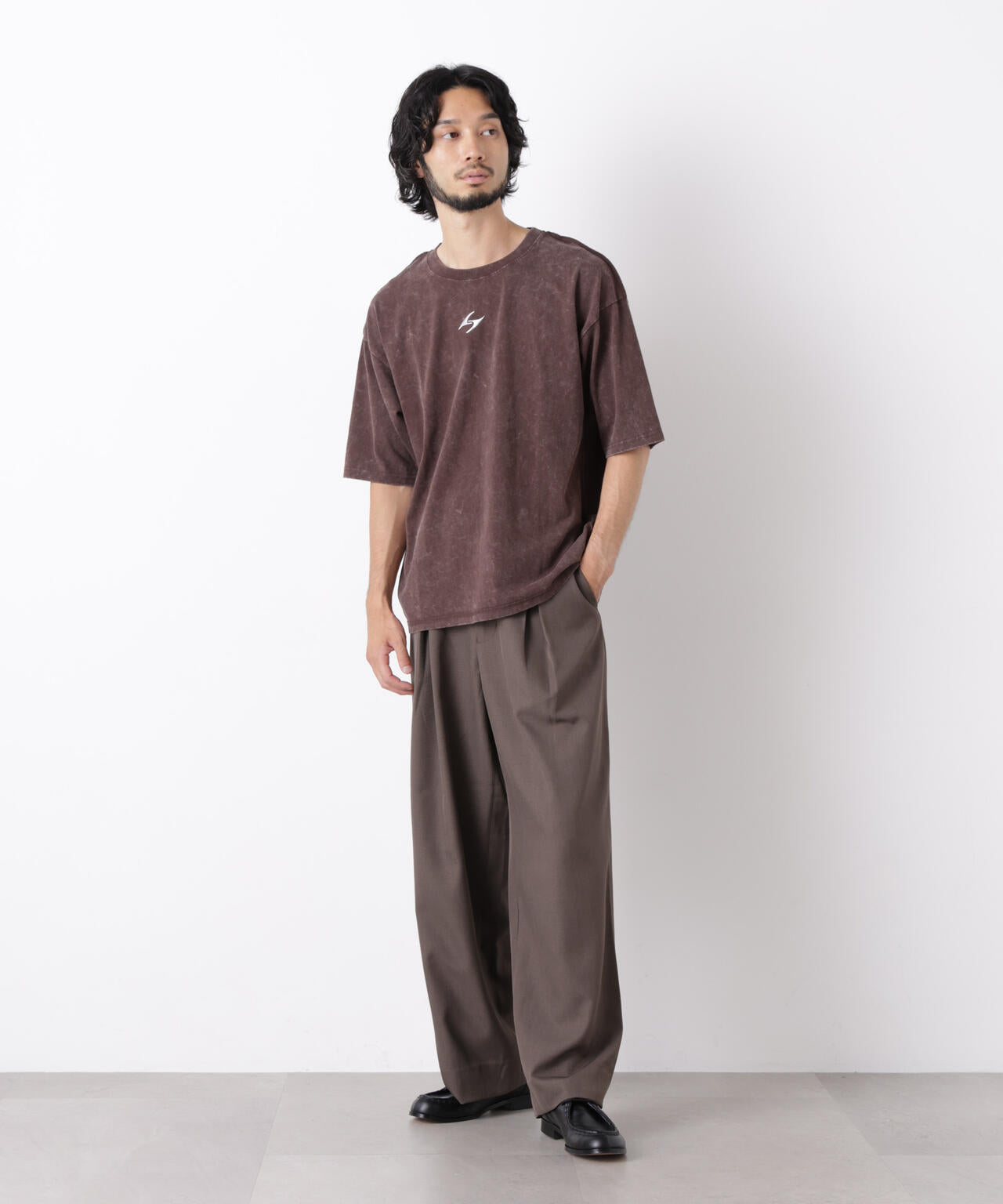 ワンポイントピグメントTシャツ 半袖