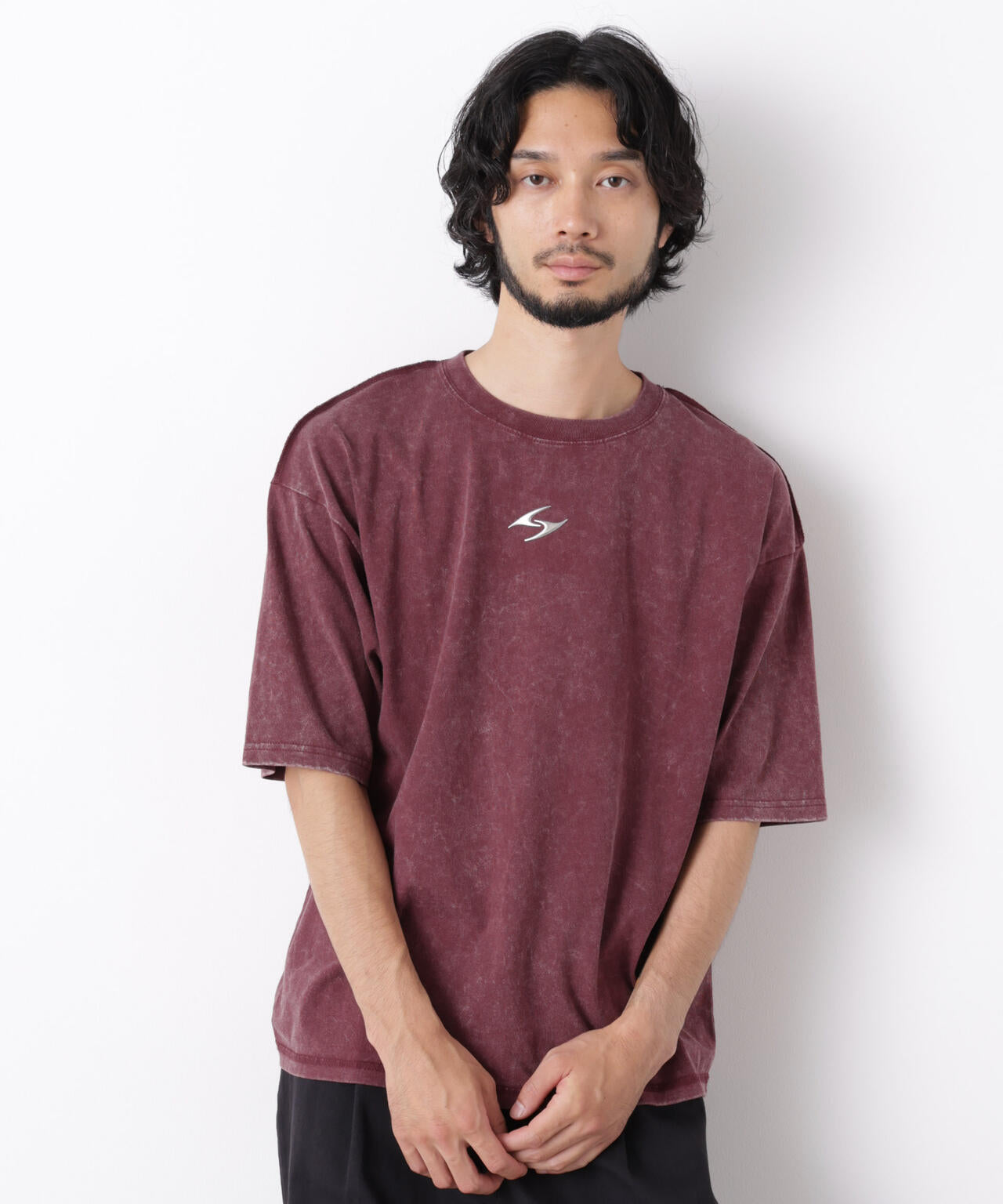ワンポイントピグメントTシャツ 半袖
