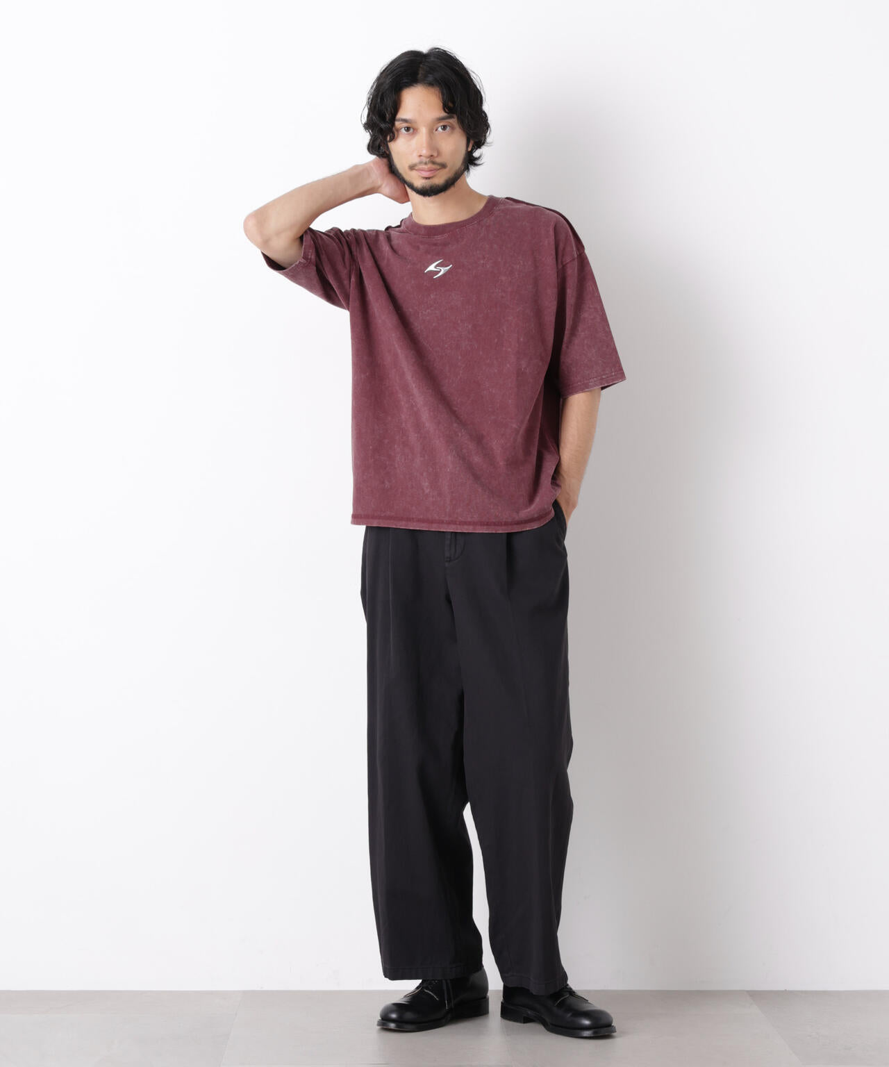 ワンポイントピグメントTシャツ 半袖
