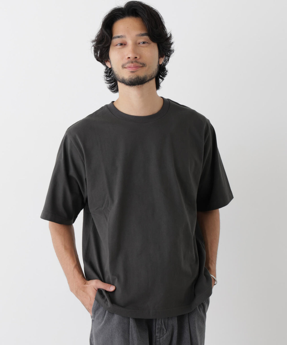 微起毛クロップドTシャツ 半袖