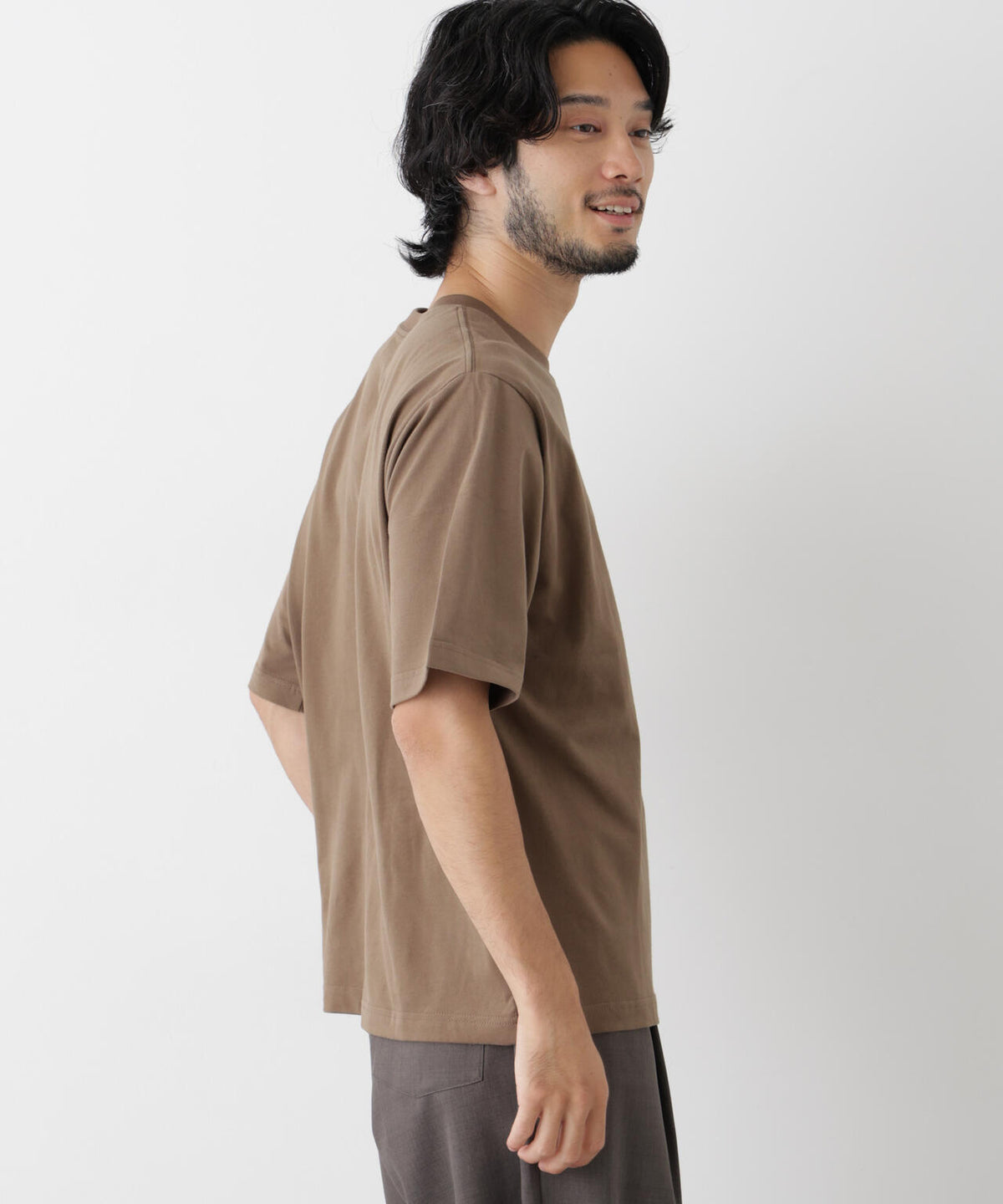 微起毛クロップドTシャツ 半袖