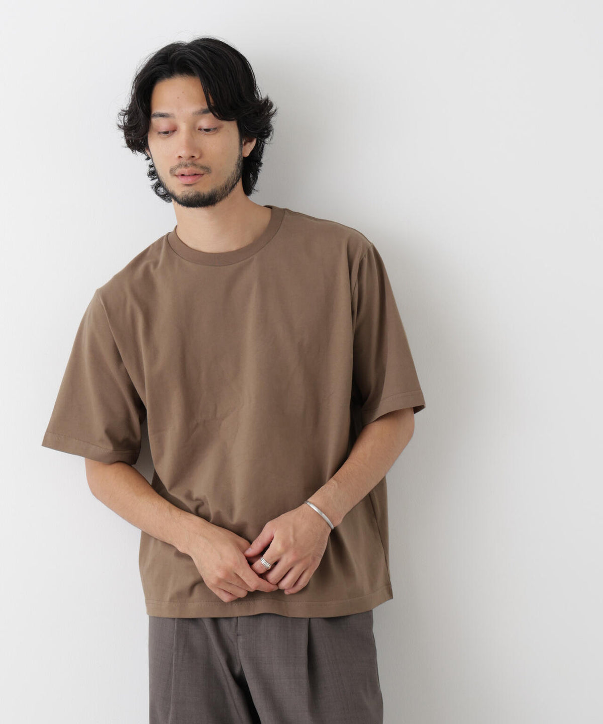 微起毛クロップドTシャツ 半袖