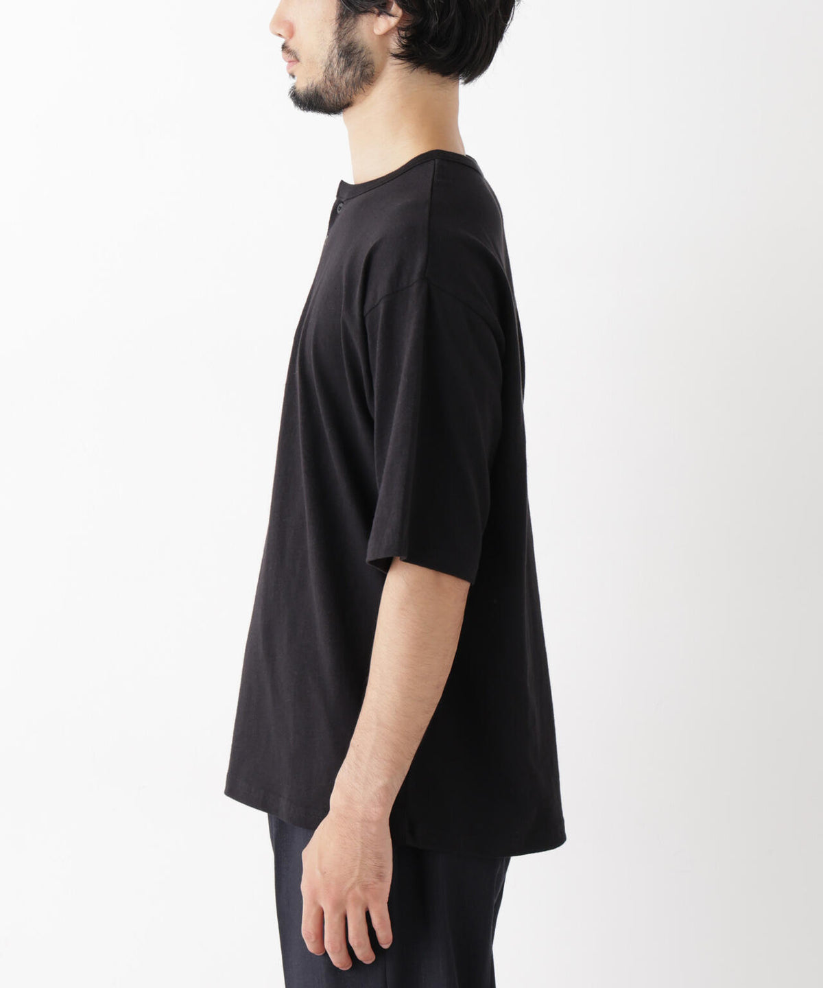 スラブヘンリーワイドTシャツ 半袖