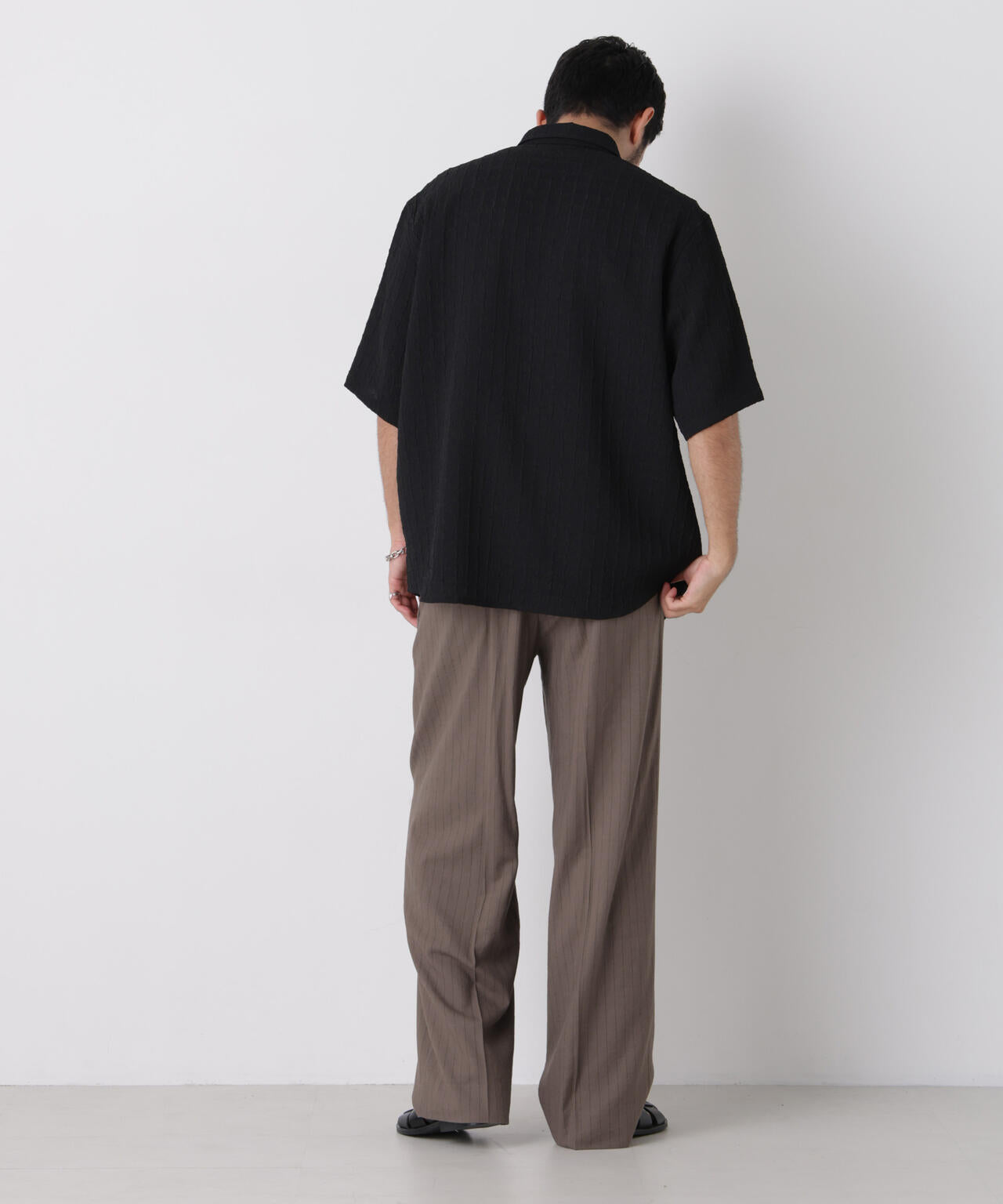 ストライプワイドスラックス