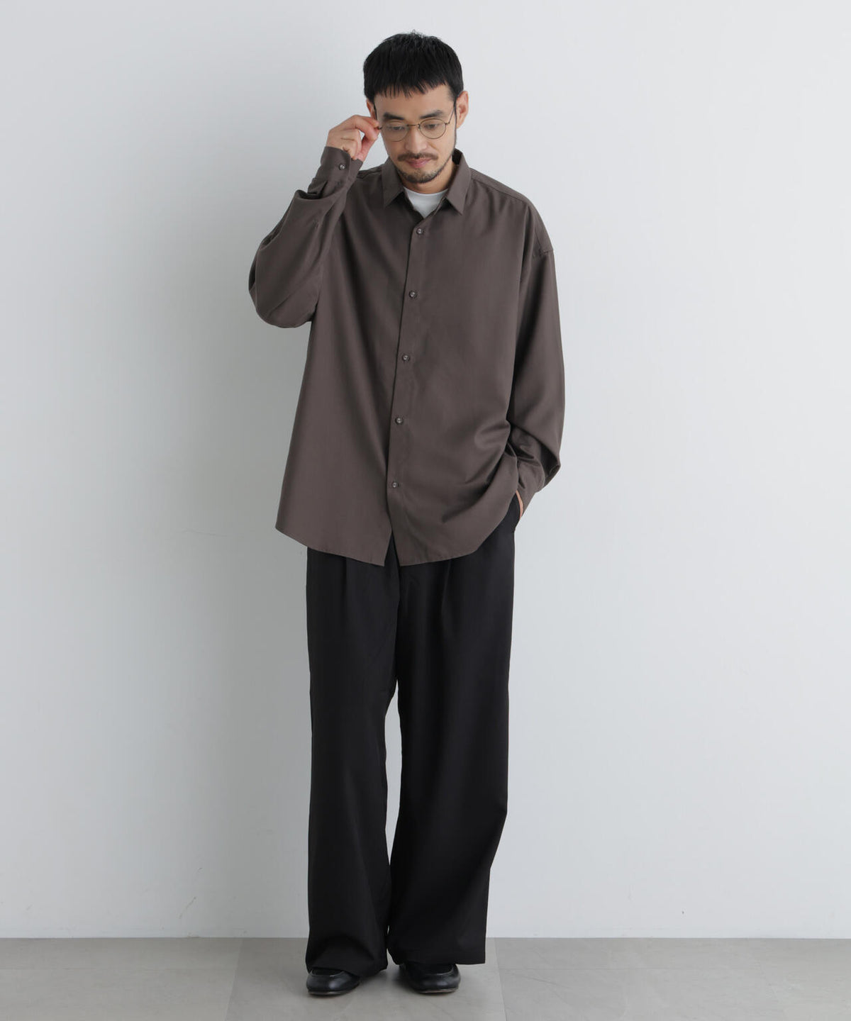 ポリエステルウィーブ ワイドパンツ