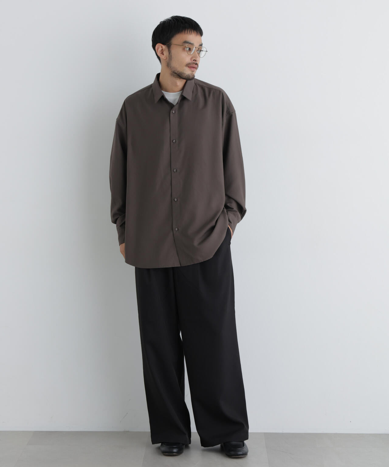 ポリエステルウィーブ ワイドパンツ
