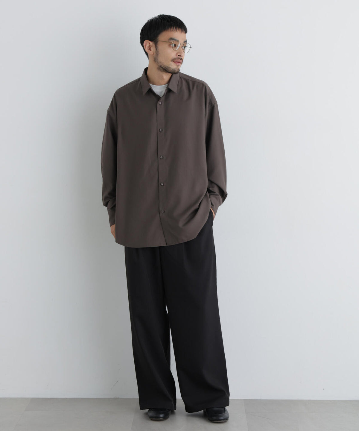 ポリエステルウィーブ ワイドパンツ