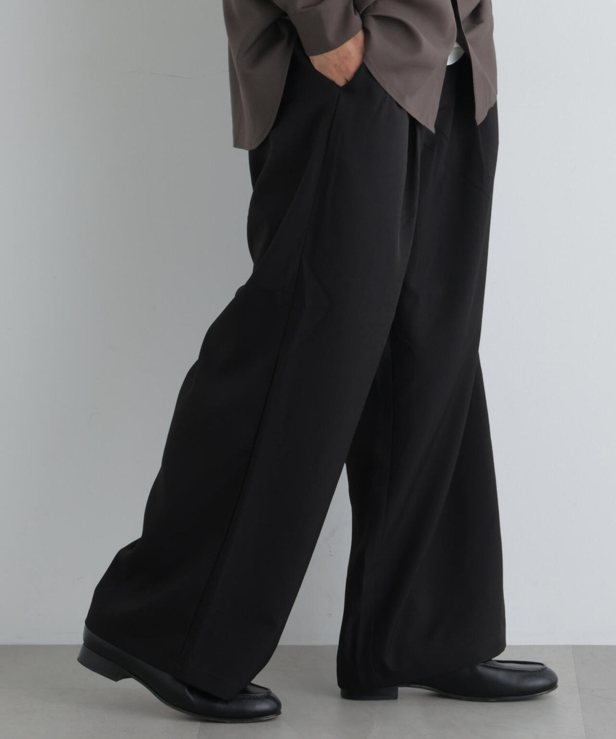 ポリエステルウィーブ ワイドパンツ