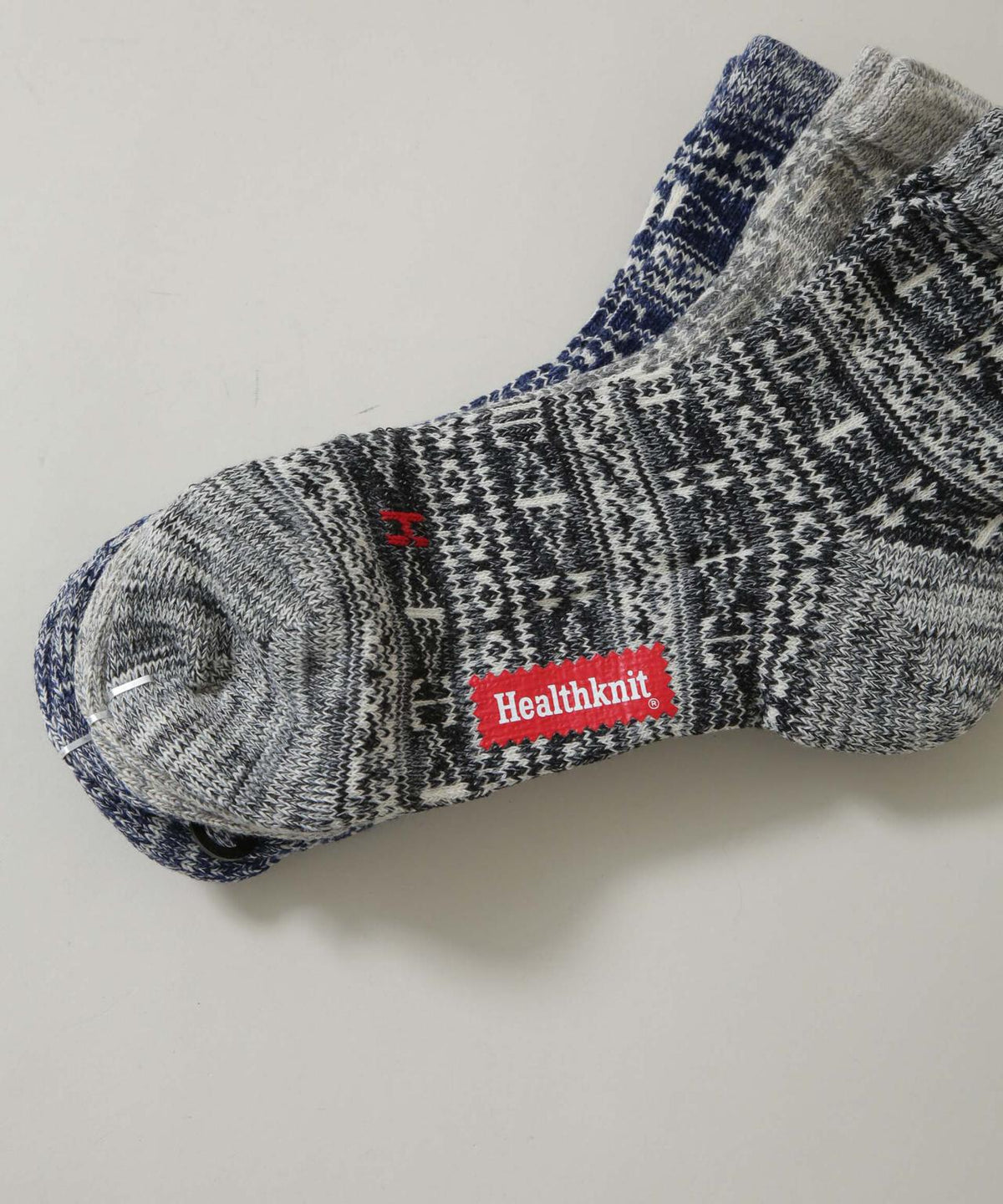 Healthknit/ジャガードソックス 3足セット