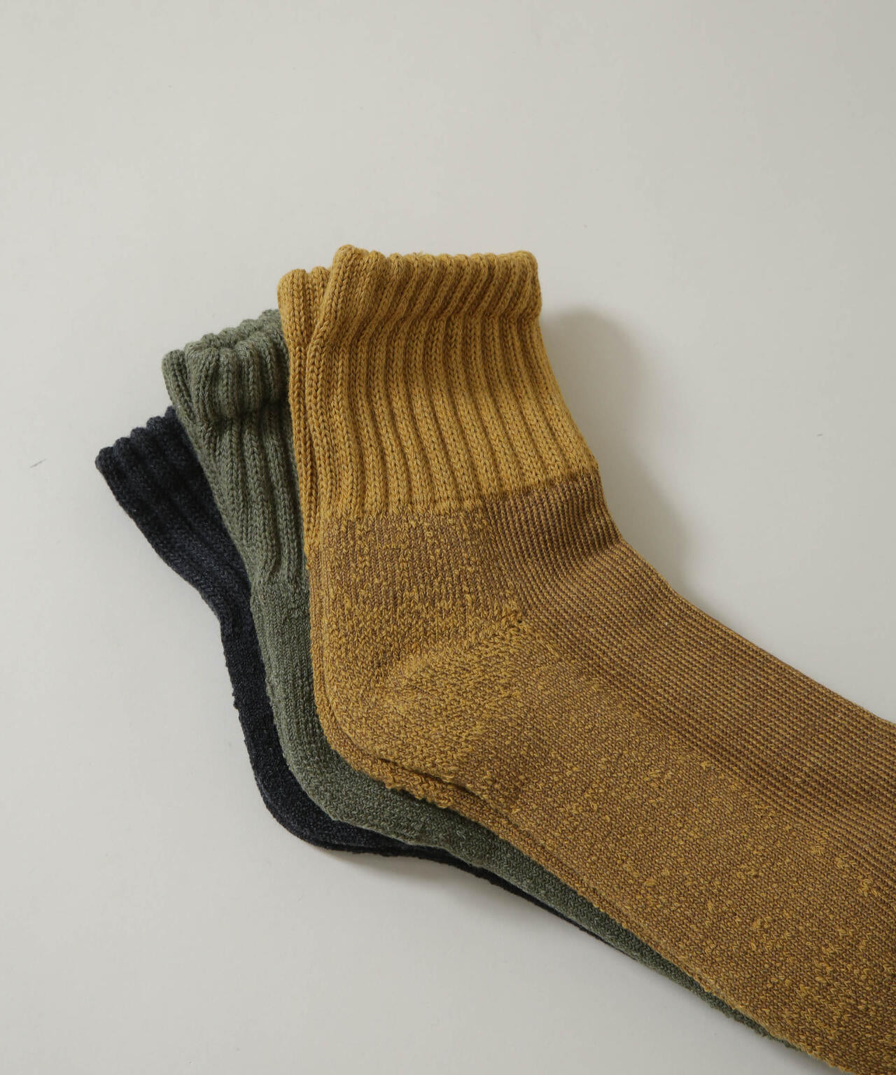 Healthknit/シンカーカラー無地ソックス 3足セット