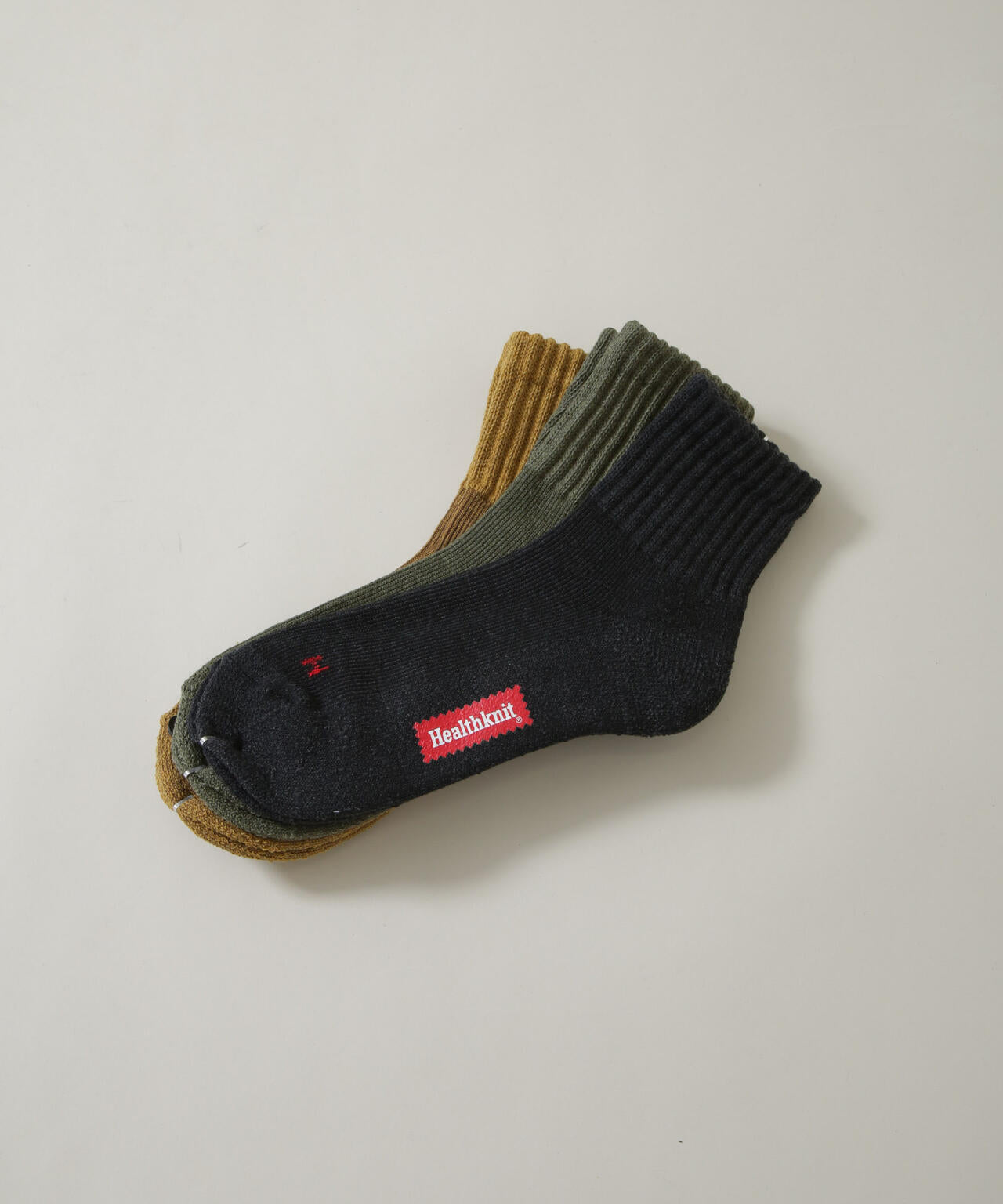 Healthknit/シンカーカラー無地ソックス 3足セット