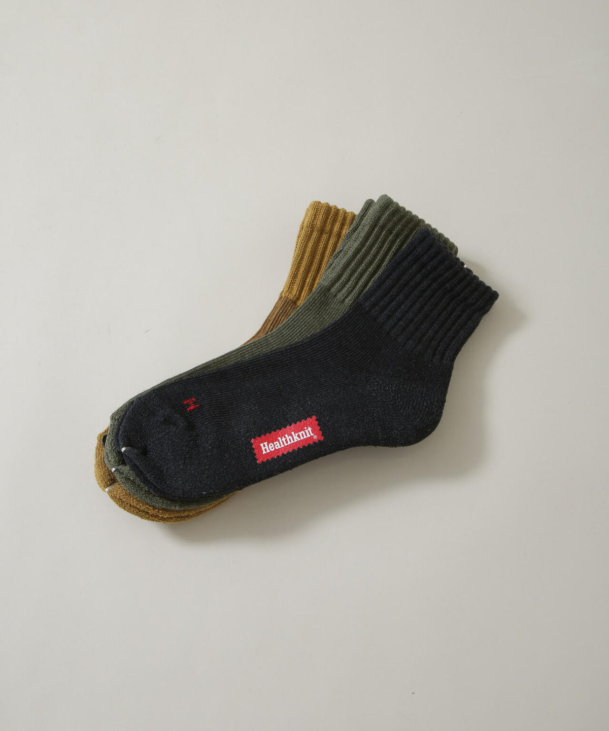 Healthknit/シンカーカラー無地ソックス 3足セット