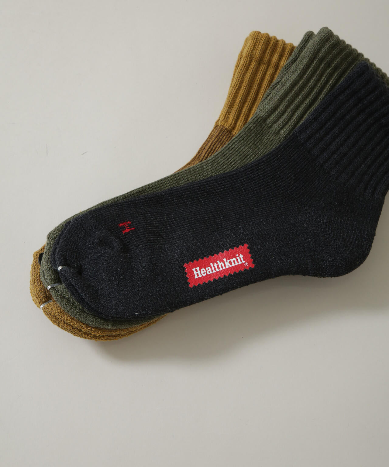 Healthknit/シンカーカラー無地ソックス 3足セット