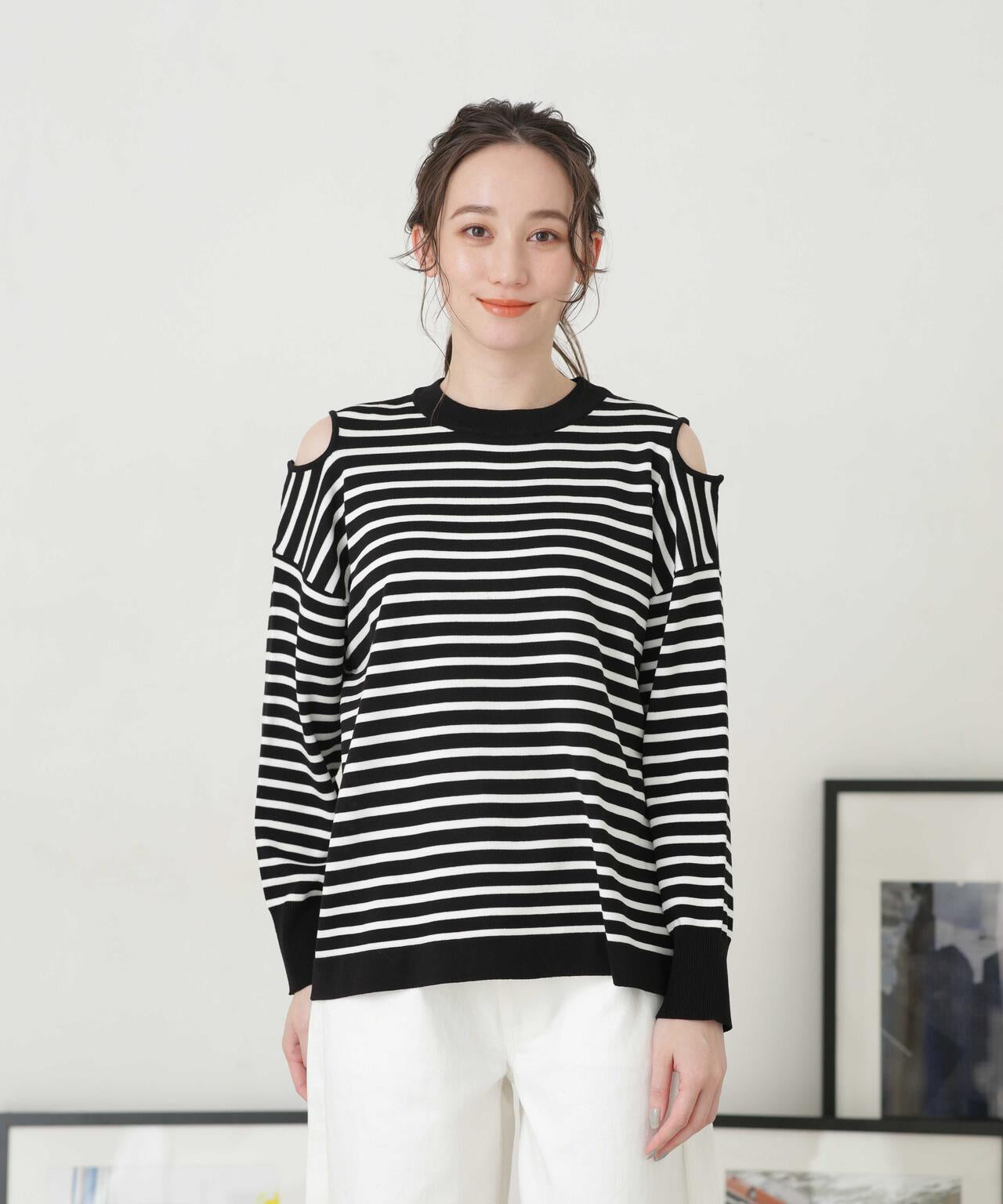 LB.04/ショルダースリットボーダーニット