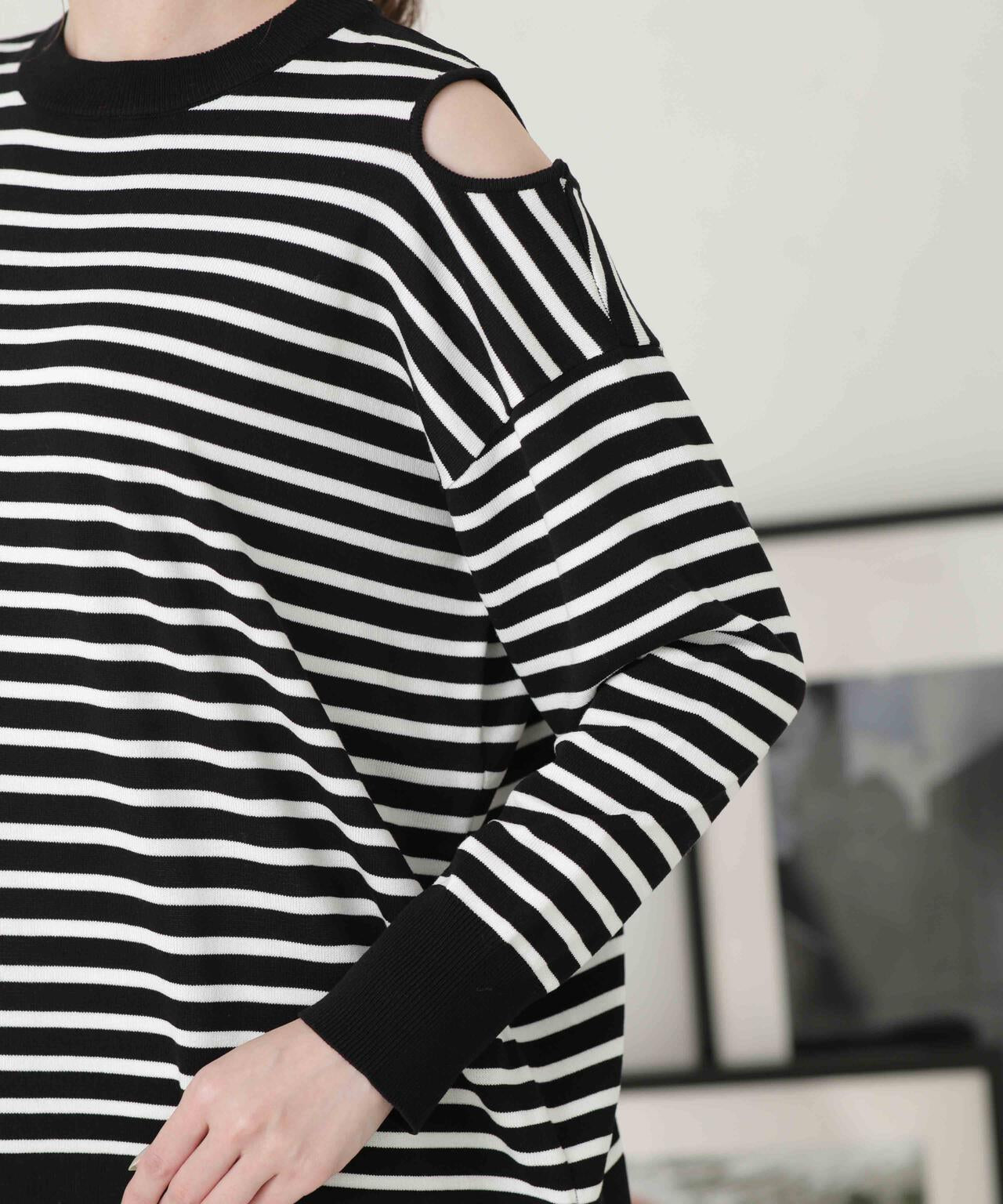 LB.04/ショルダースリットボーダーニット