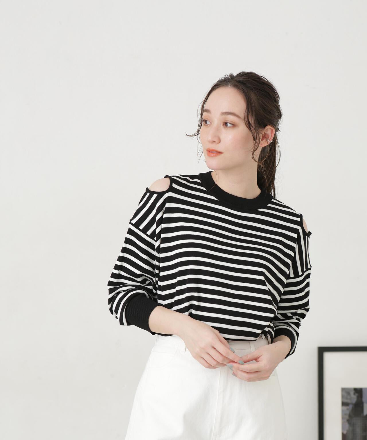 LB.04/ショルダースリットボーダーニット