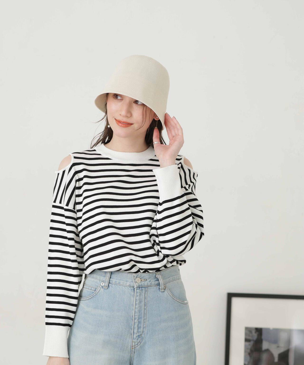 LB.04/ショルダースリットボーダーニット