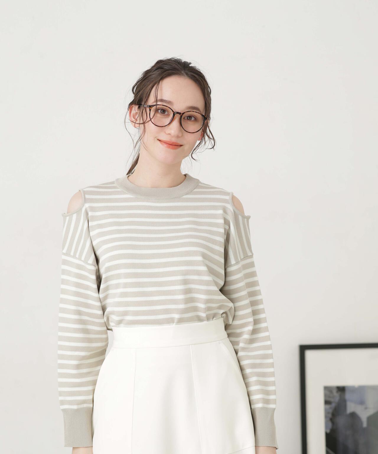 LB.04/ショルダースリットボーダーニット