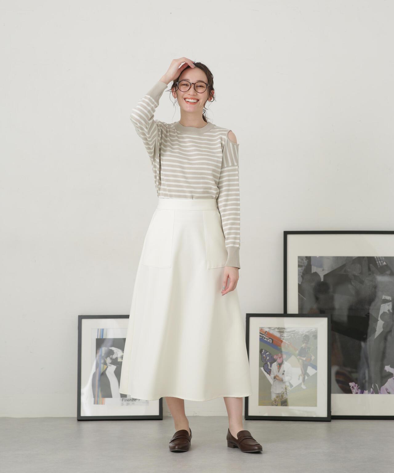 LB.04/ショルダースリットボーダーニット