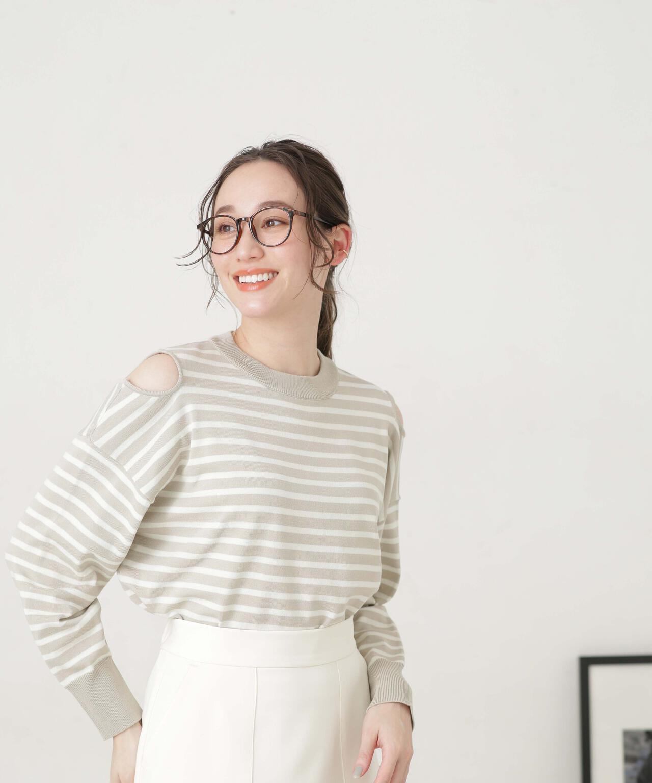 LB.04/ショルダースリットボーダーニット