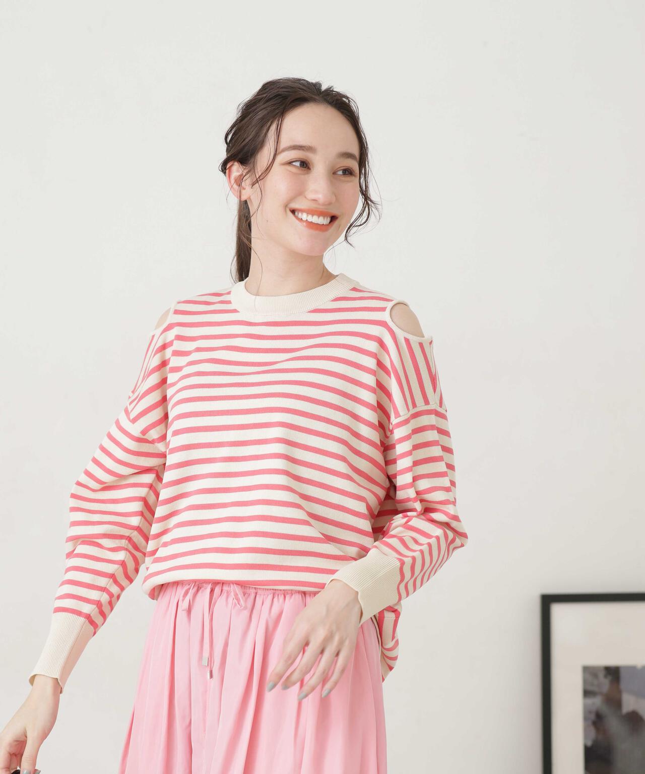 LB.04/ショルダースリットボーダーニット